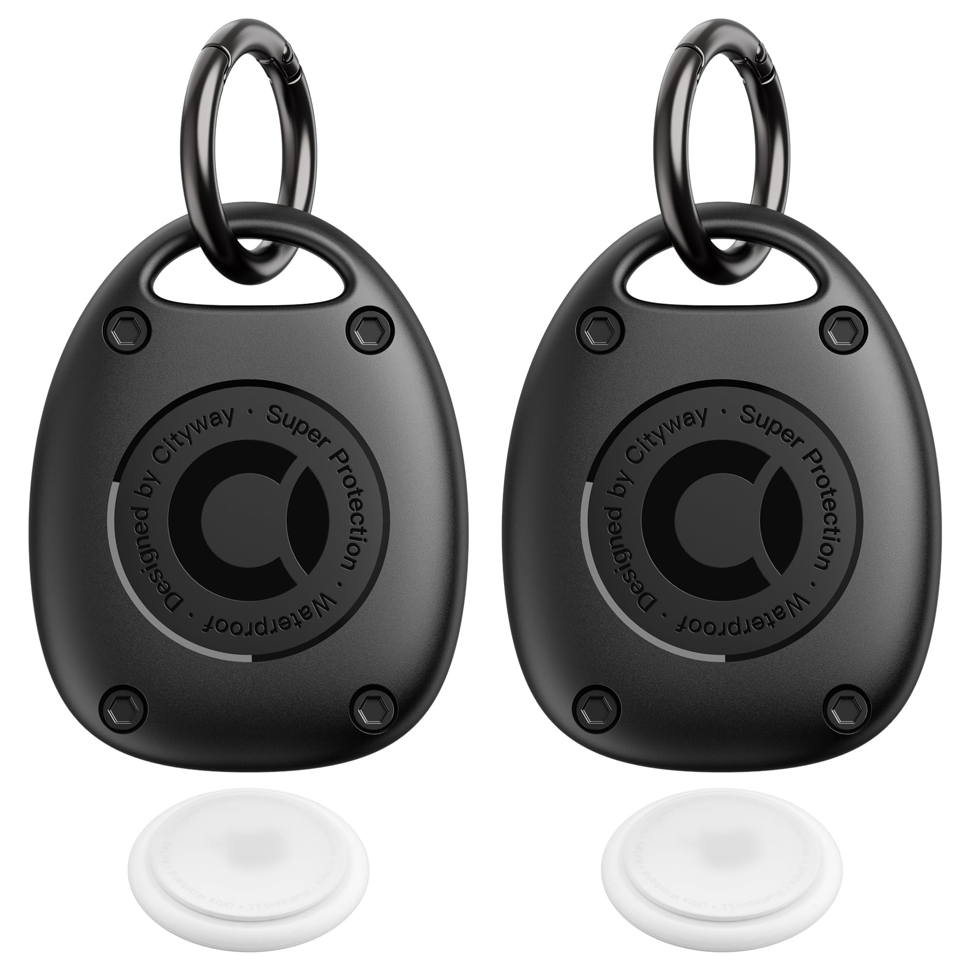 (2 Pack) For Airtag Keychain Holder Case | Ipx8 Waterproof, Ultra Compact | Portable Air Tag Holder Cover For Dog Collar, Backpa