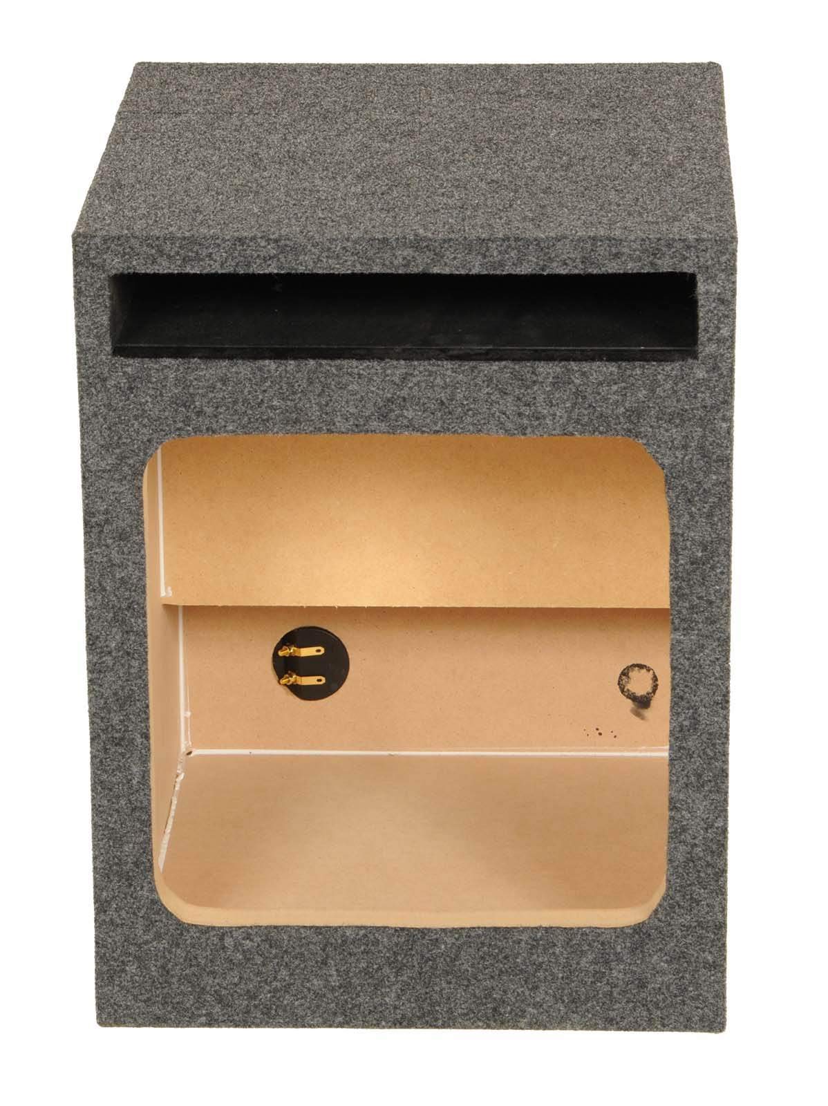 Qpower Empty Woofer Box Single 12'' Square;Vented;Mdf