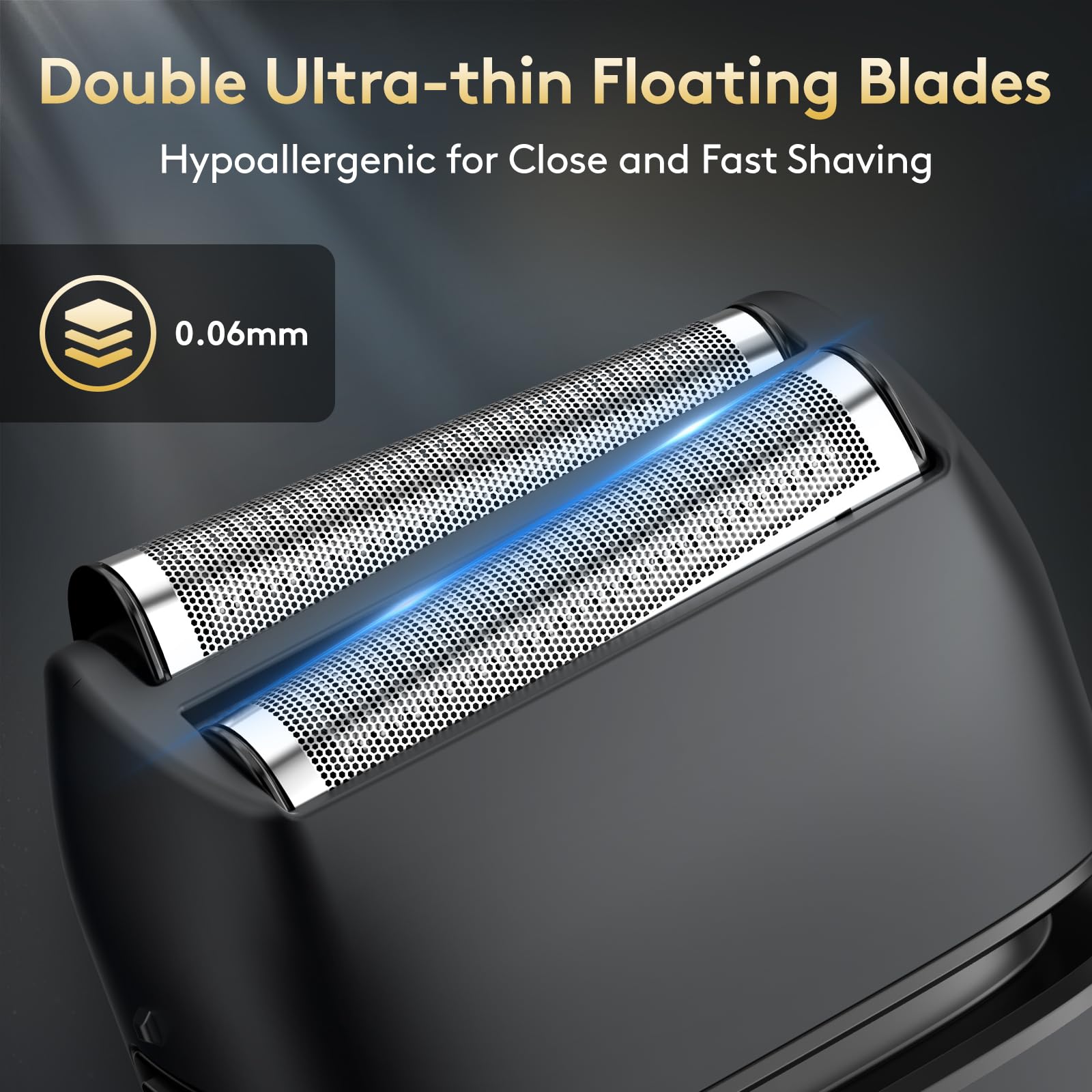 Brightup Foil Shaver, Electric Razor & Shavers For Men With Trimmer, 150 Min Runtime, Waterproof Double Floating Blades For Clos