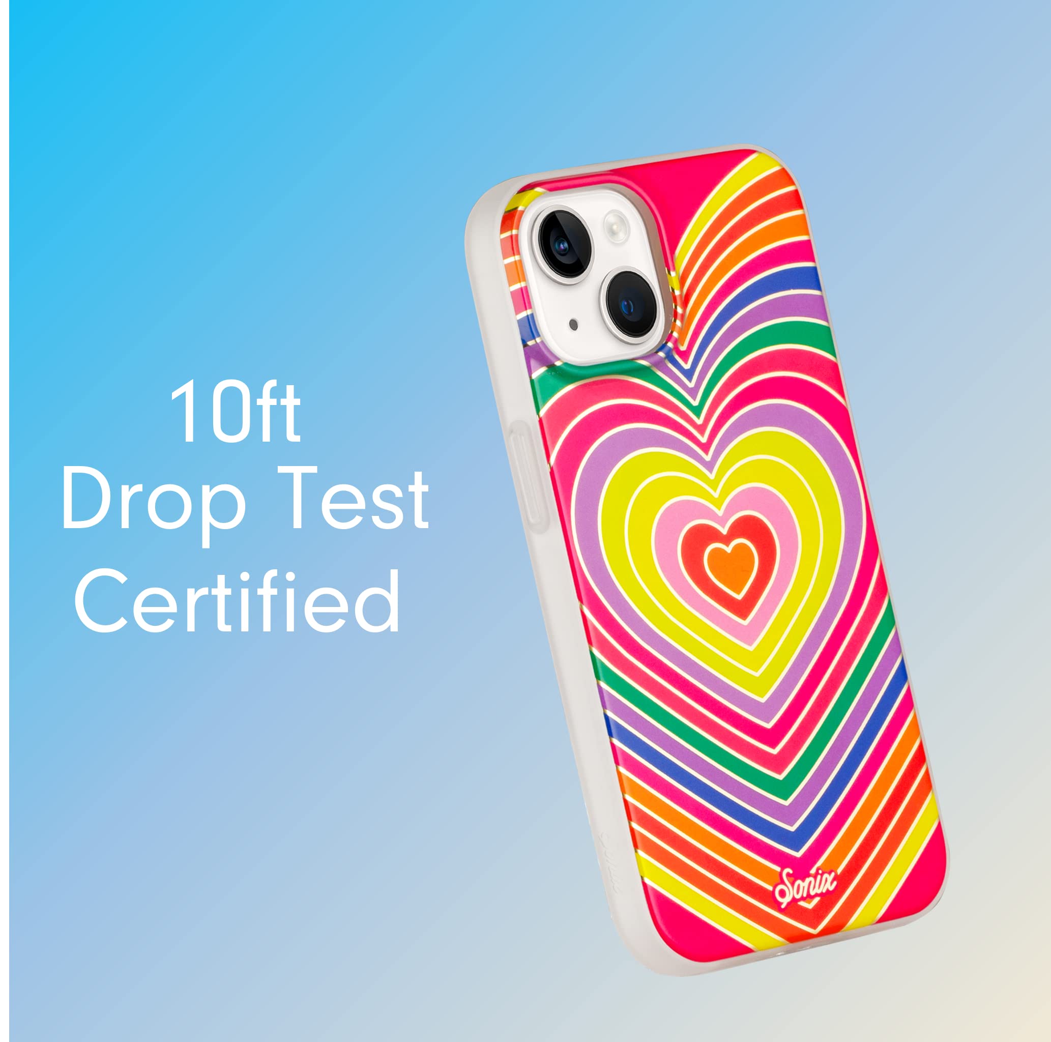 Sonix Case For Iphone 14 Plus | Compatible With Magsafe | 10Ft Drop Tested | Rainbow Hearts
