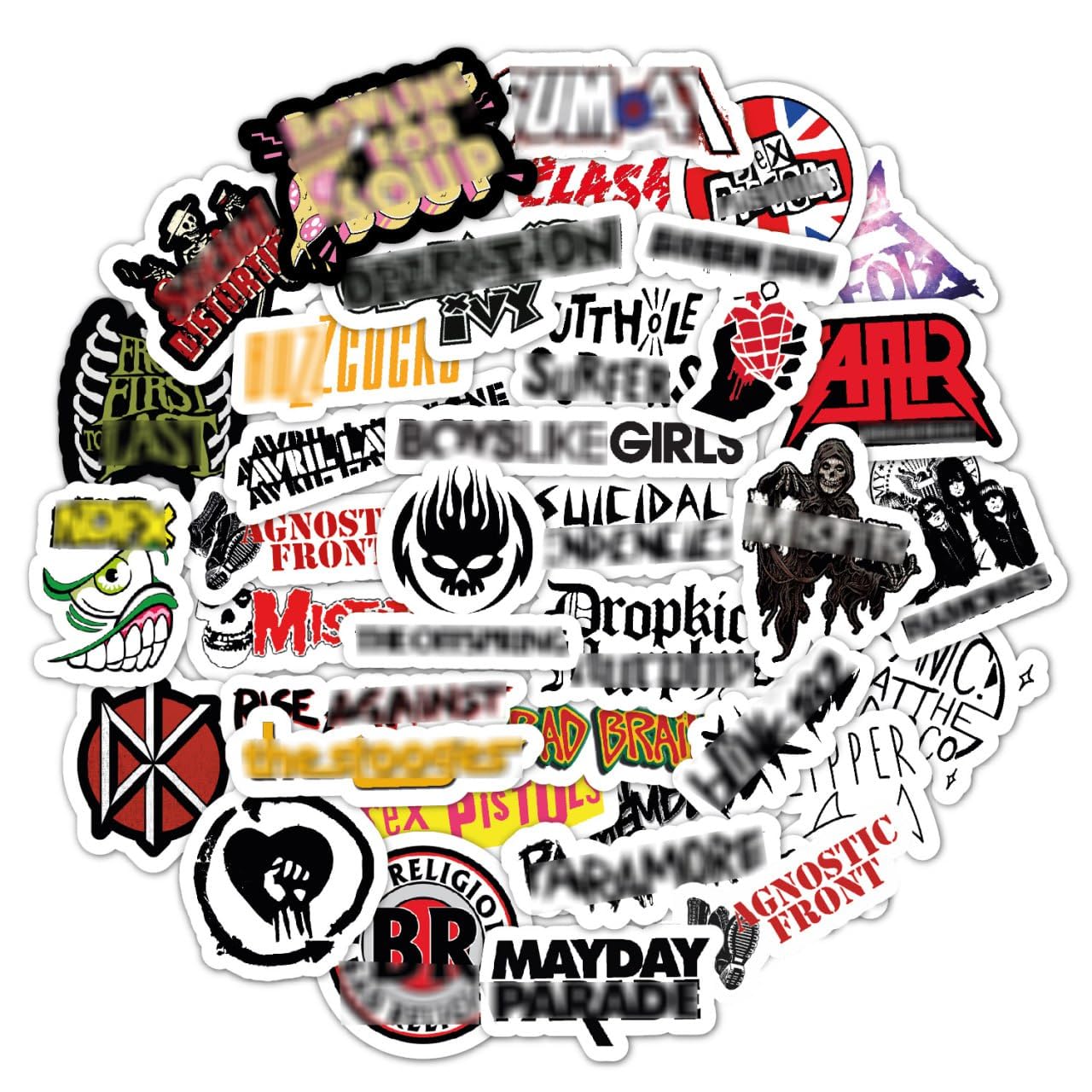 Punk Rock Stickers   Band Stickers For Adults, Self Adhesive And Waterproof Stickers, Punk Rock Laptop Decals For Skateboards An