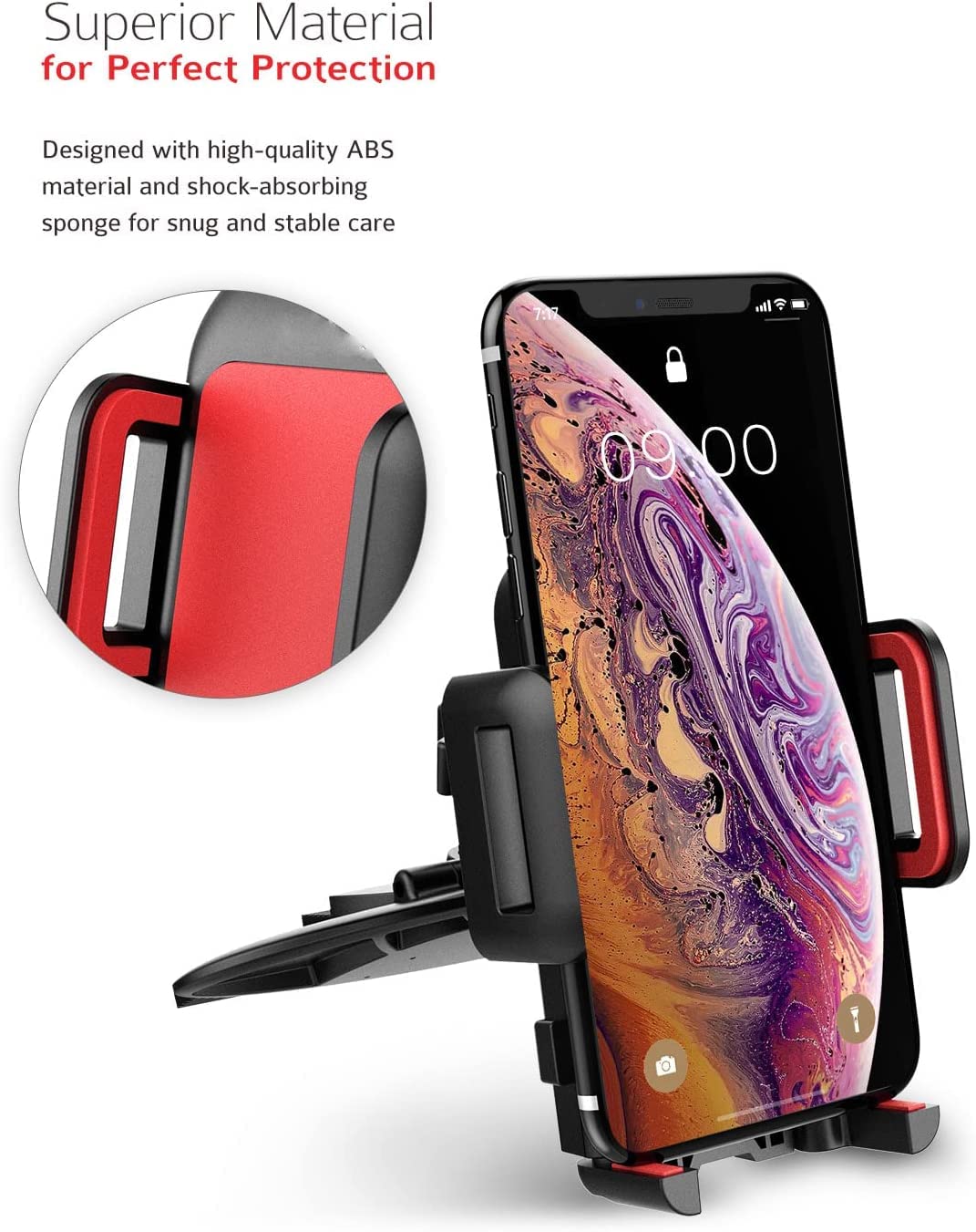 Vssmssa Cell Phone Holder For Car, Cd Slot Mount, One-Handed Operation, Compatible With Iphone14 13 12 Mini 11 Pro Xr Xs Max Gal