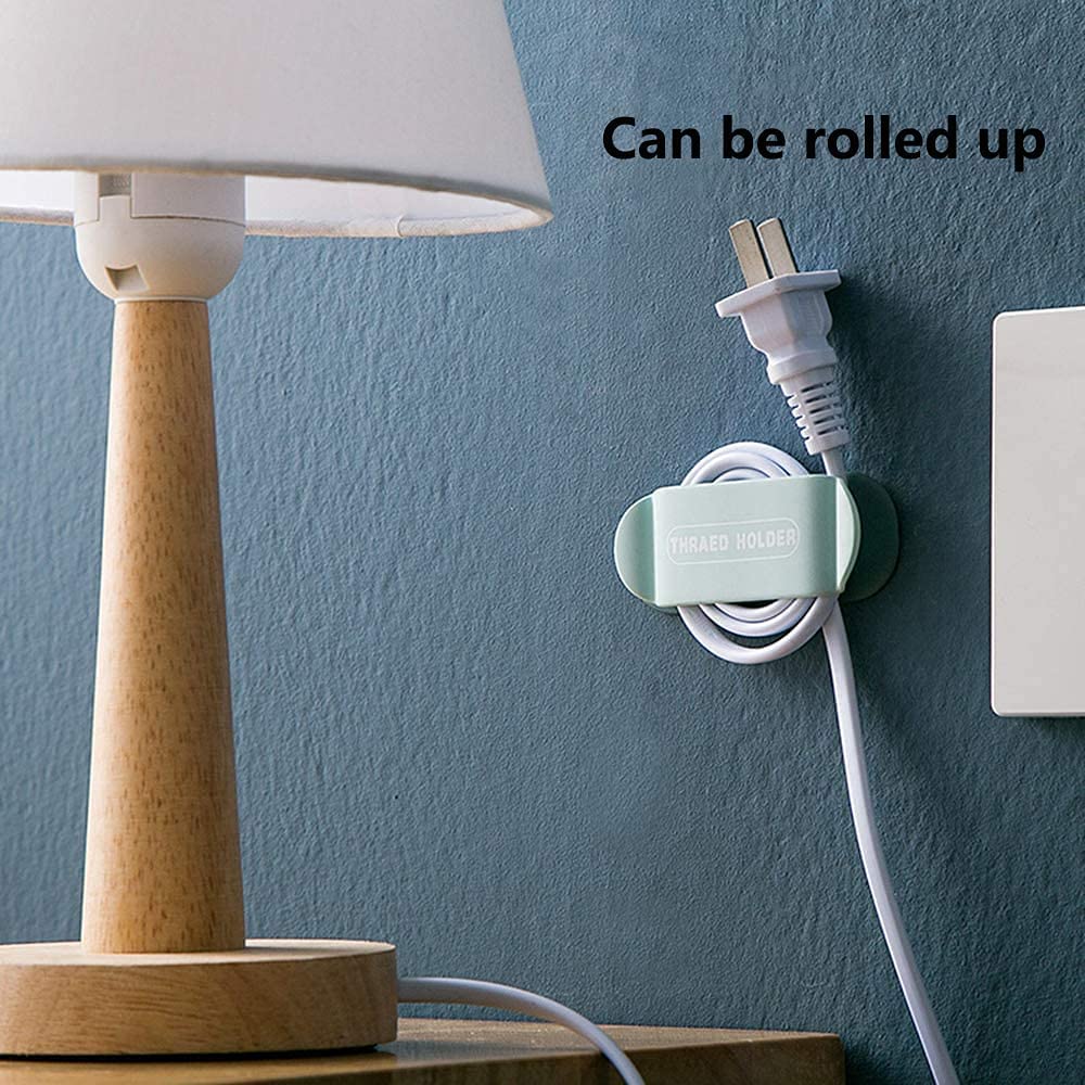 4Every 4 Pieces Clamp Cable Plugs Organizer,Plug Wire Holder Hook Cable Retainer, Cable Clips Retainers Wire Storage Self Adhesi