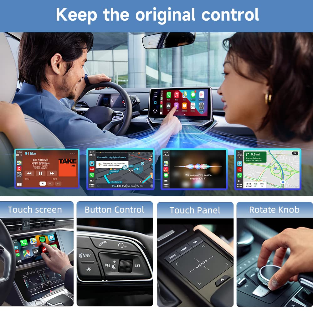 Carlinkit 5.0 2Air Carplay Wireless Adapter,Android Auto Dongle 2025 Release,For Oem Wired Carplay And Android Auto Car,Auto Connect,Lossless Ota Update,For Iphone And Android,Via Plug In Usb Link