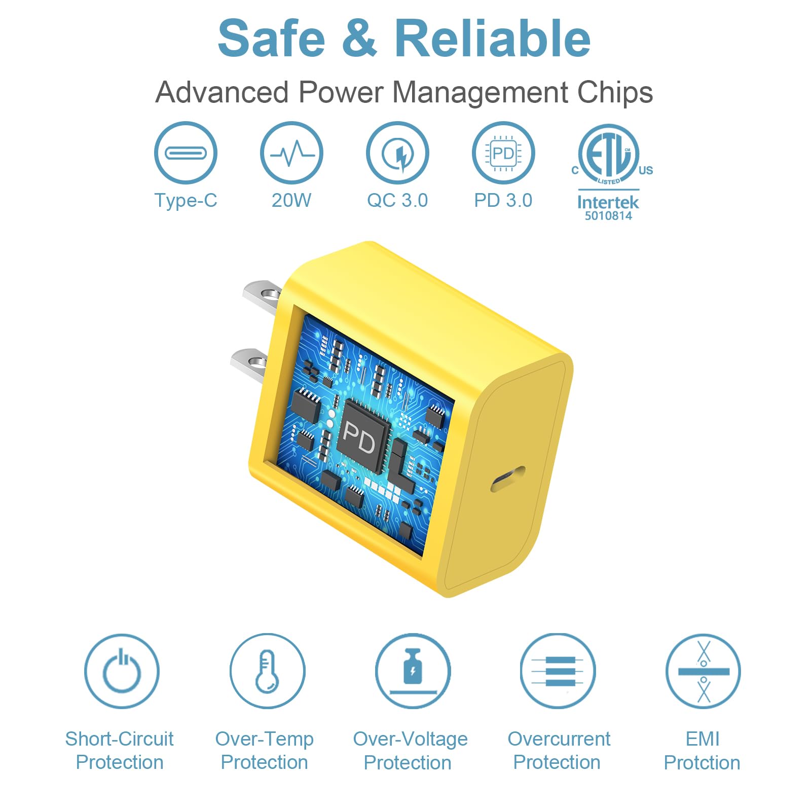 Charger For Iphone 15 Charger Usb C Wall Charger Ipad Pro Charger Block 2 Pack With 2 Pack 6Ft Cable For Iphone 15/15 Plus/15 Pr