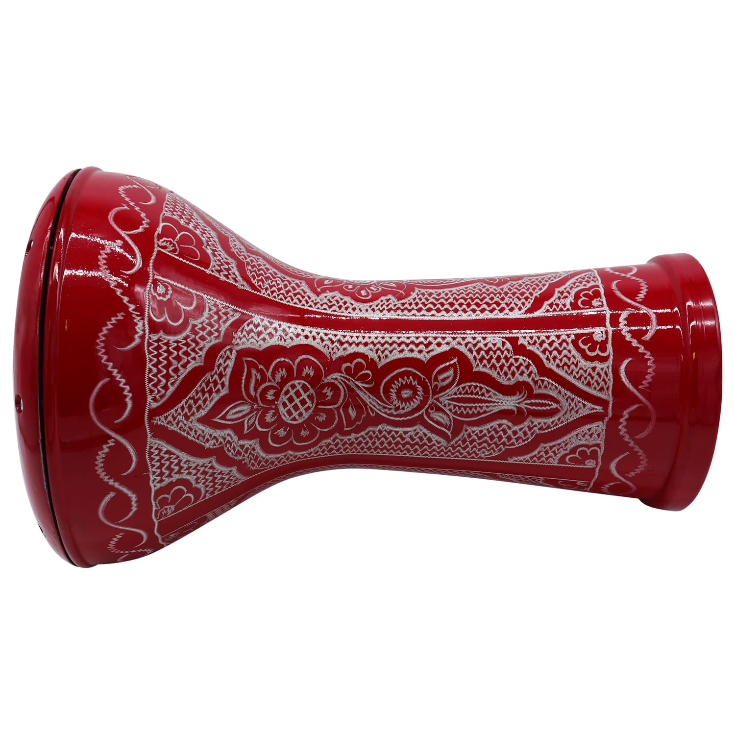 The 17 ' ' Wave Zaza Percussion Egyptian Style Darbuka Doumbek (Glowing Red   Engraved)