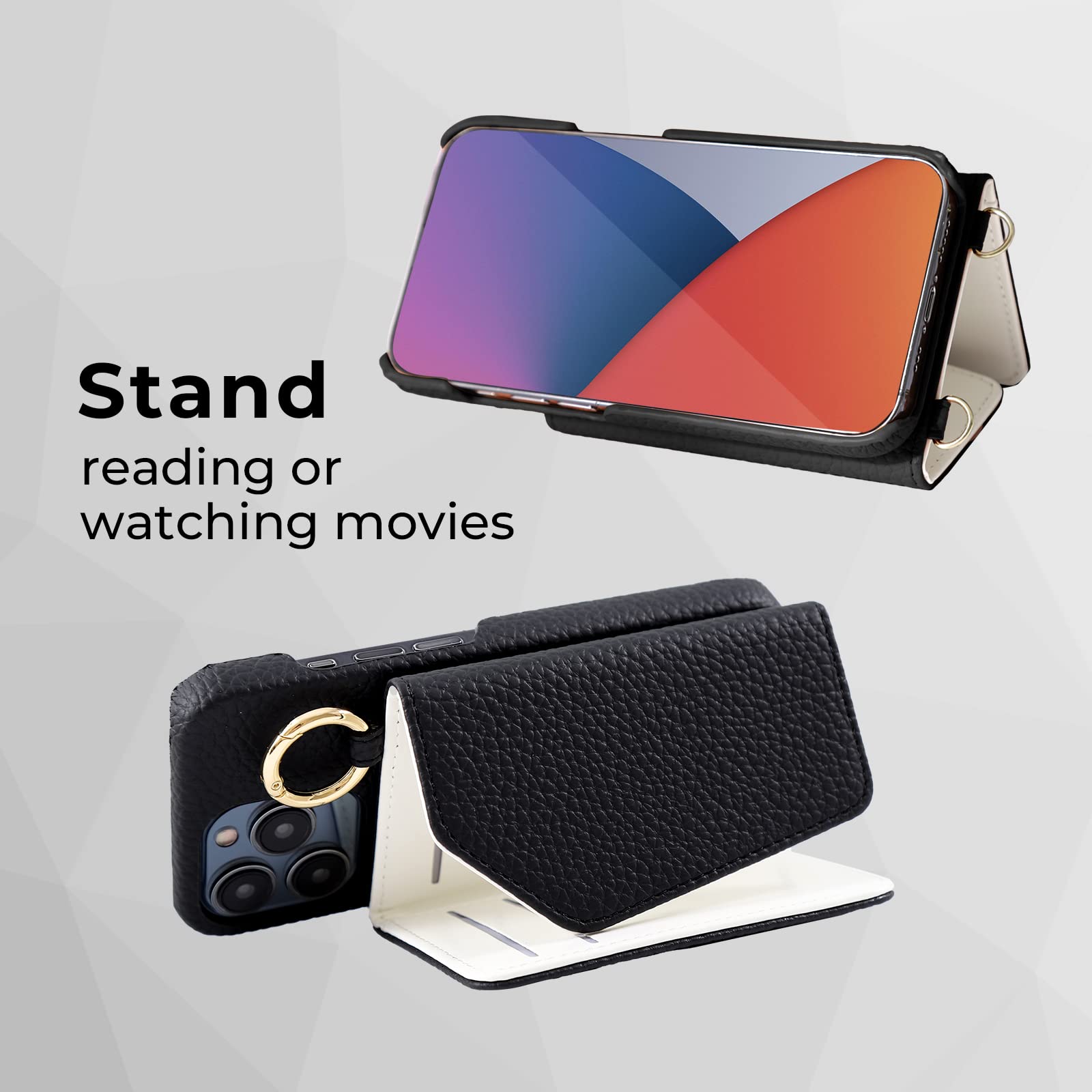 Handodo Wallet Case Compatible Iphone 12/Iphone 12 Pro,Women Vegan Leather Detachable Crossbody Phone Case With Rfid Blocking Ca