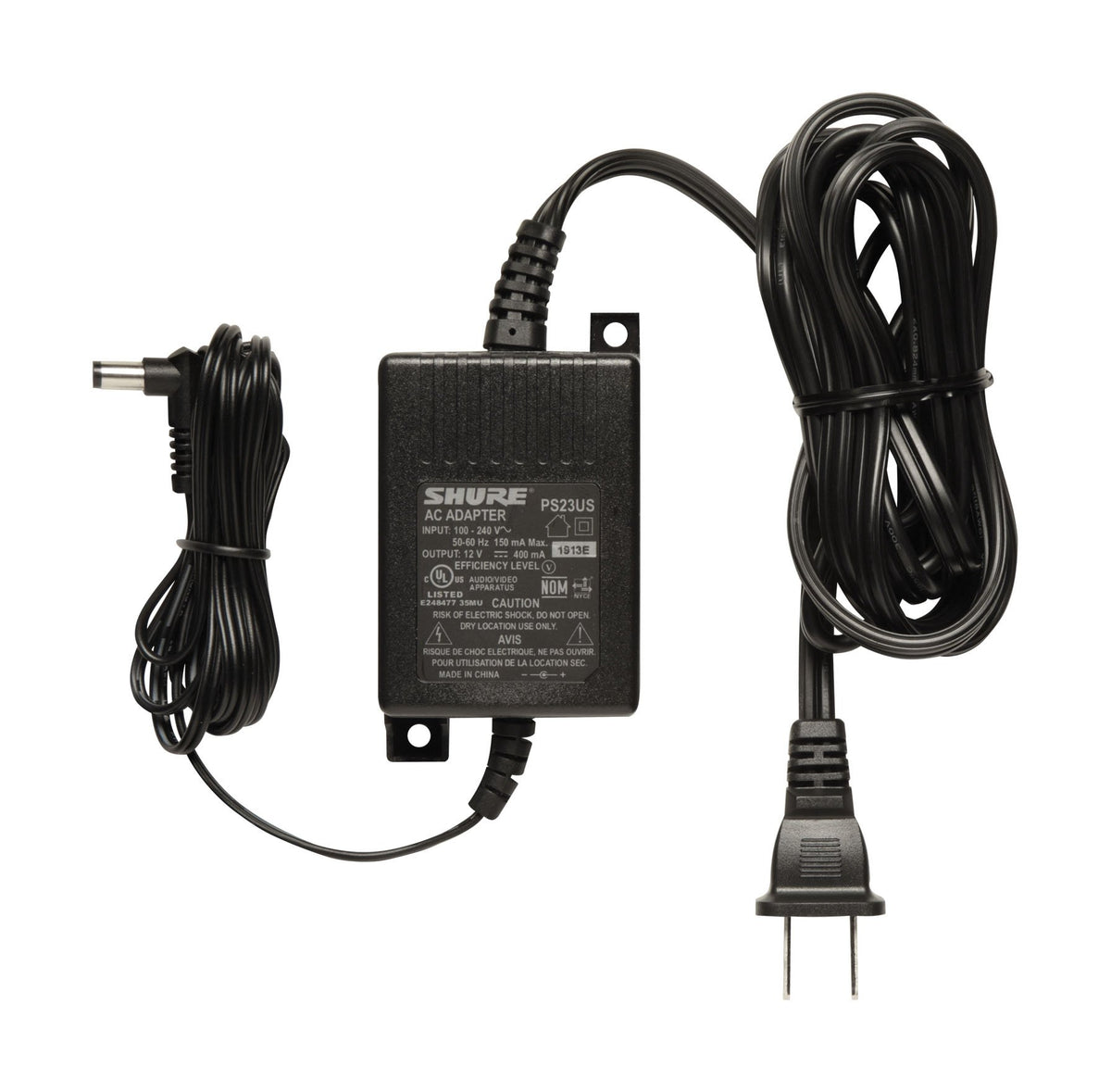 Shure Ps23Us Energy Efficient External Switching Mode 12V Dc Power Supply