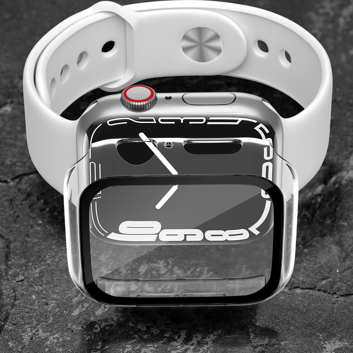 Charlam Compatible With Apple Watch Case 45Mm Series 9 8 7 With Tempered Film Screen Protector, Full Protective Hard Pc Bumper T