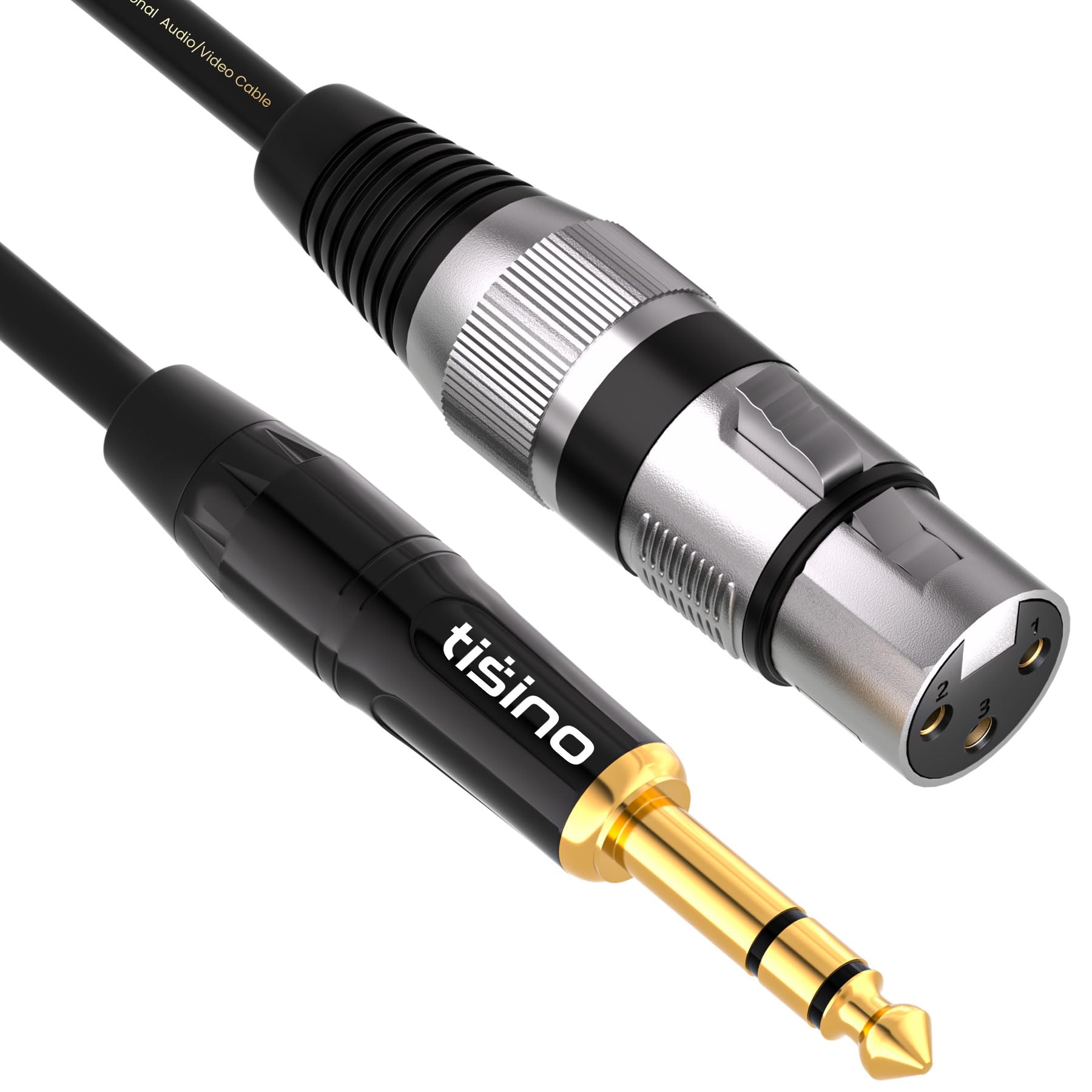 Tisino XLR Female to 1/4 Inch (6.35mm) TRS Jack Lead Balanced Signal Interconnect Cable XLR to Quarter inch Patch Cable Micphone