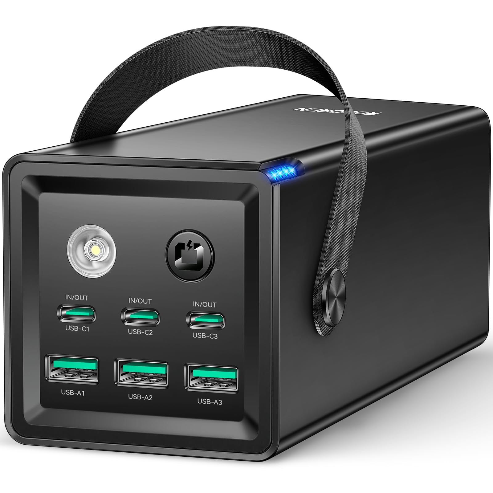 Rocoren 6 Ports Portable Charger Power Bank 50000mAh for Multiple Devices, 67.5W USB C Fast Charging with LED Light for Outdoors