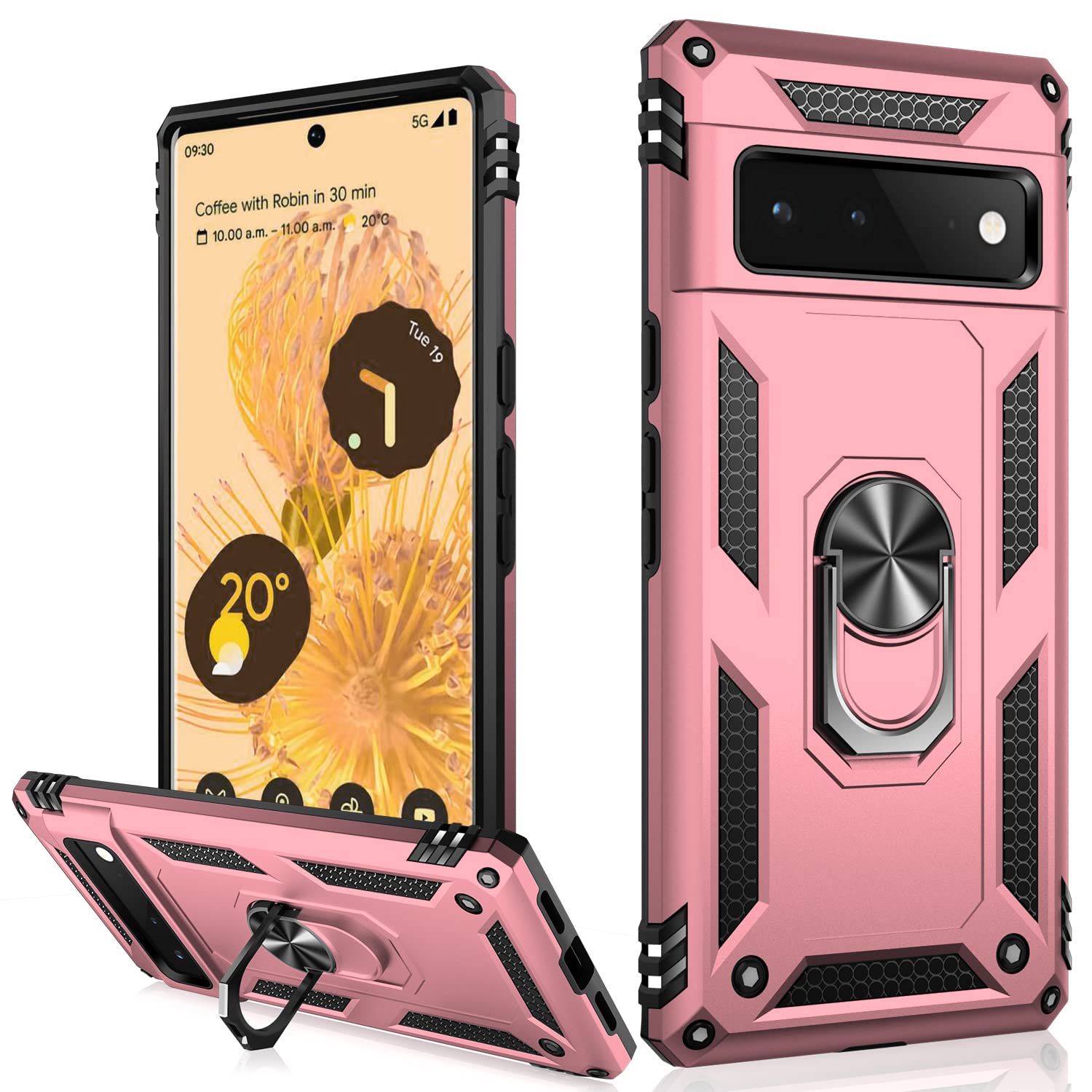 Ikazz Google Pixel 6 Pro Case,Pixel 6 Pro Cover Military Grade Shockproof Heavy Duty Protective Phone Case Pass 16Ft Drop Test W