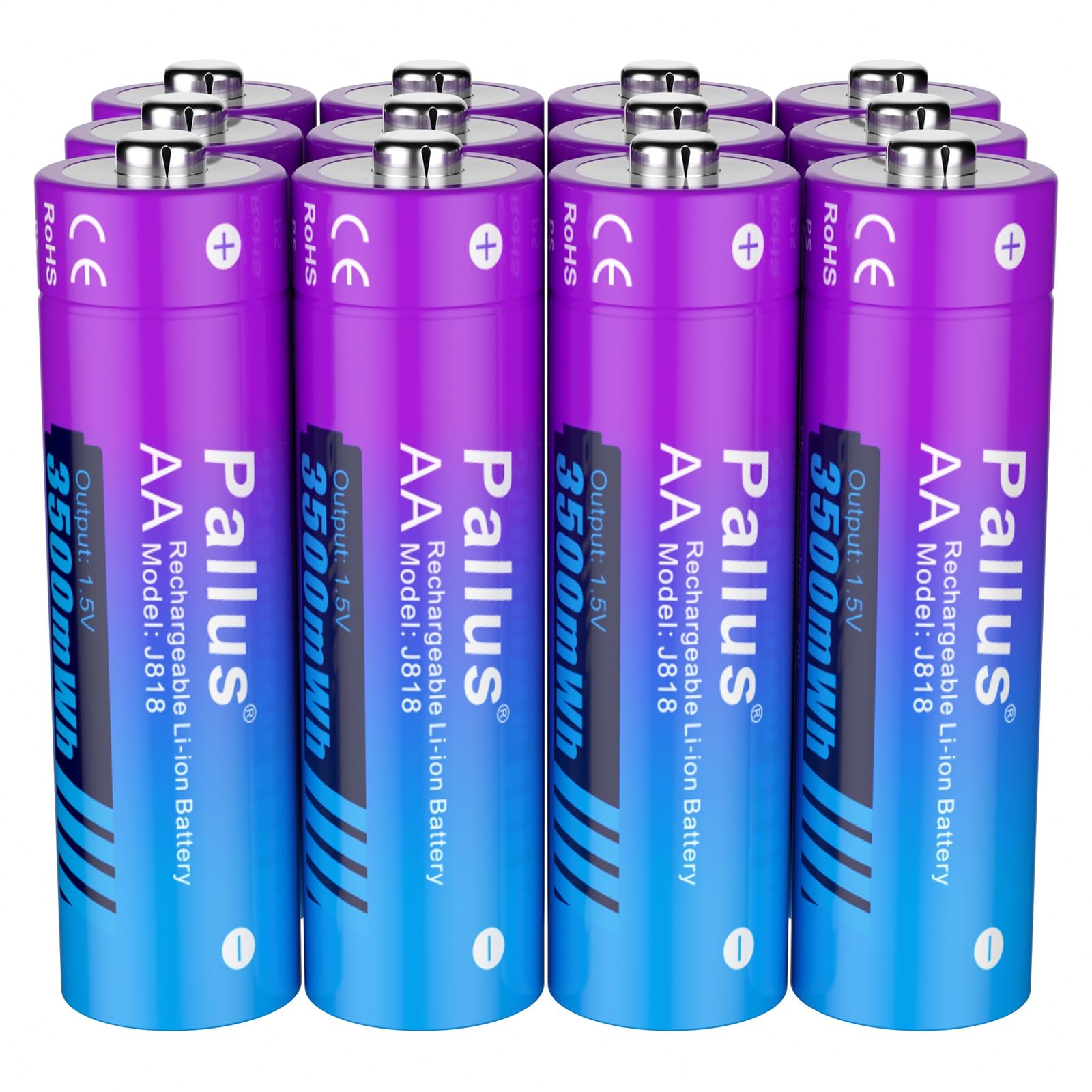 Pallus 1.5V Lithium Rechargeable Aa Batteries   12 Pack 3500Mwh Lithium Batteries Aa, 2 Hours Fast Charging For Blink Camera, Lo