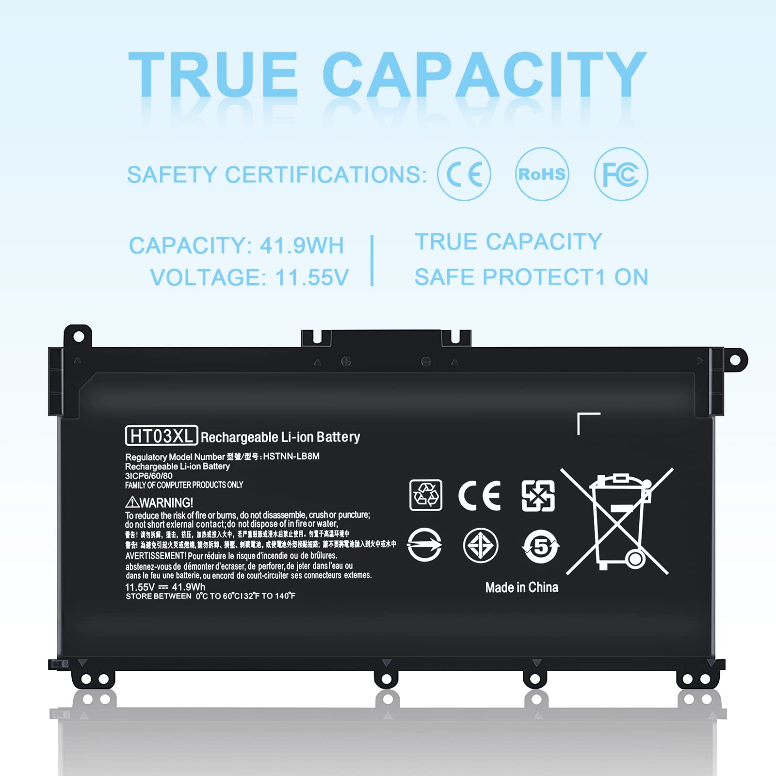 Hto3Xl Laptop Replacement L11119 855 Ht03Xl Battery For Hp Pavilion 14 15 17 15 Cs 15 Da 15 Db Series 15 Da0012Dx 14 Ce0068St 15
