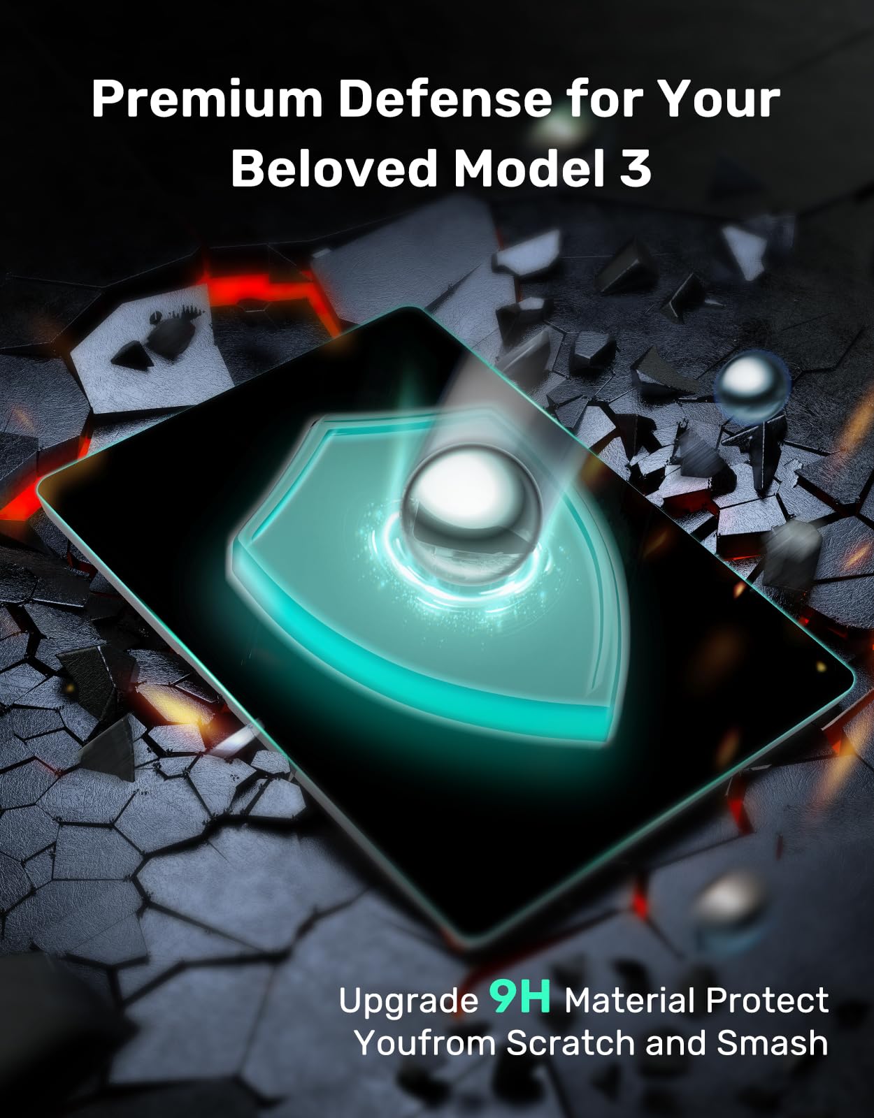 Zanch 2024 Tesla Model 3 Screen Protector Highland Accessories [No Glare & Fingerprints] [Easy Install ] Matte Tempered Screen P