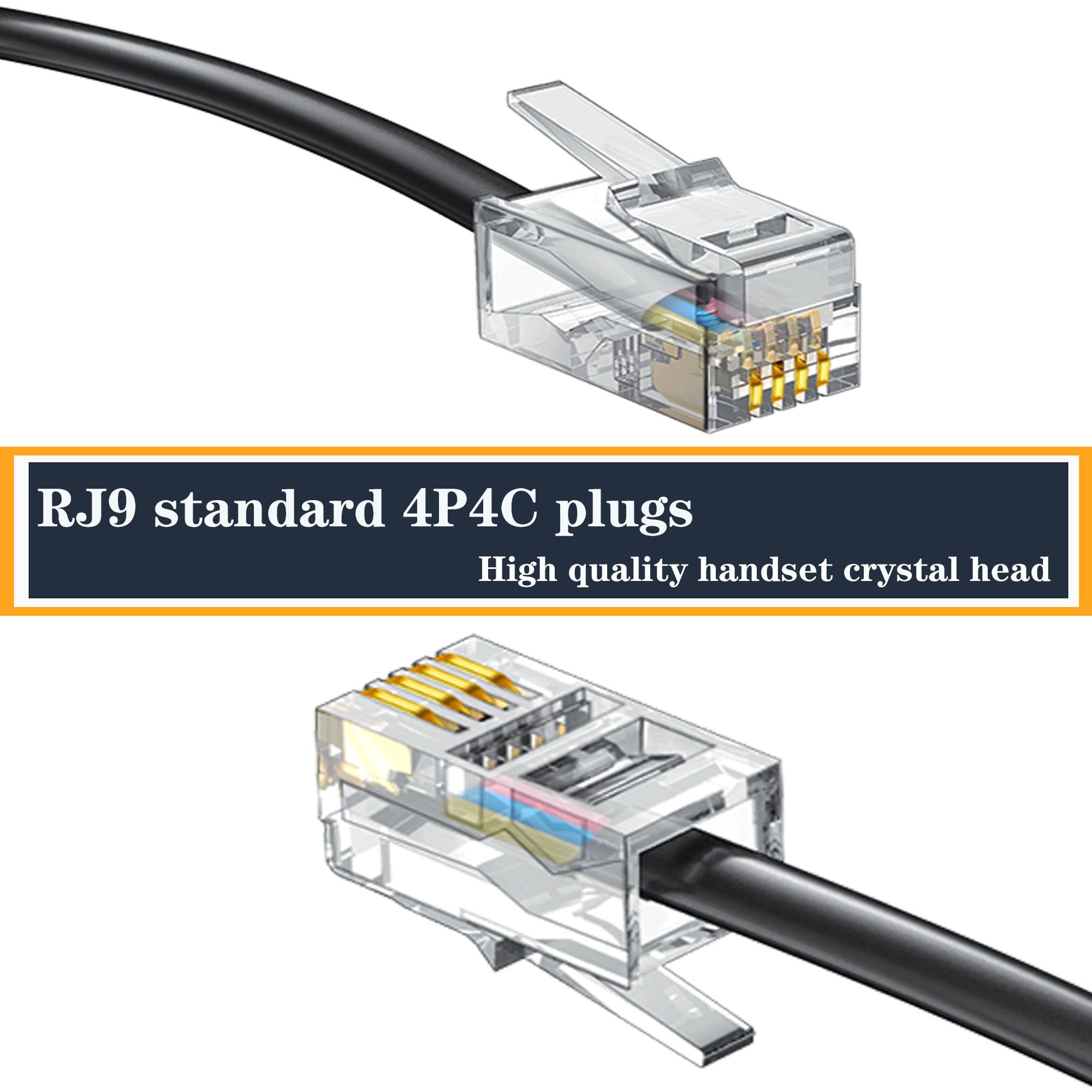 Telephone Cord Detangler, Anti Tangle Telephone Handset Cable 360 Degree Rotating Landline Swivel Cord Untangler Black (10)