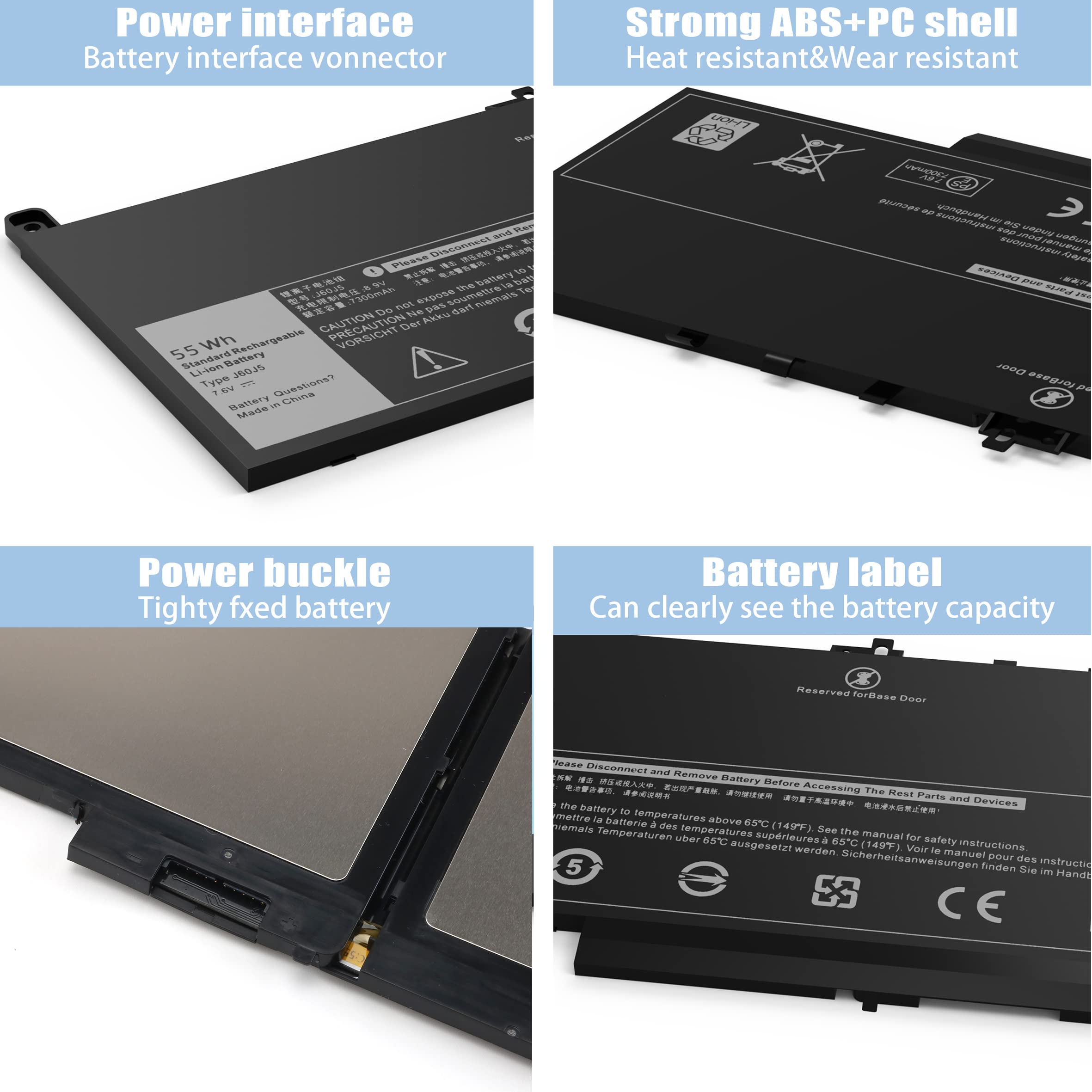 Vnyunqwe E7470 Battery E7270 Battery J60J5 Battery For Dell Latitude E7470 E7270 7470 7270 Laptop Battery, Type 1W2Y2 0Mc34Y Mc3