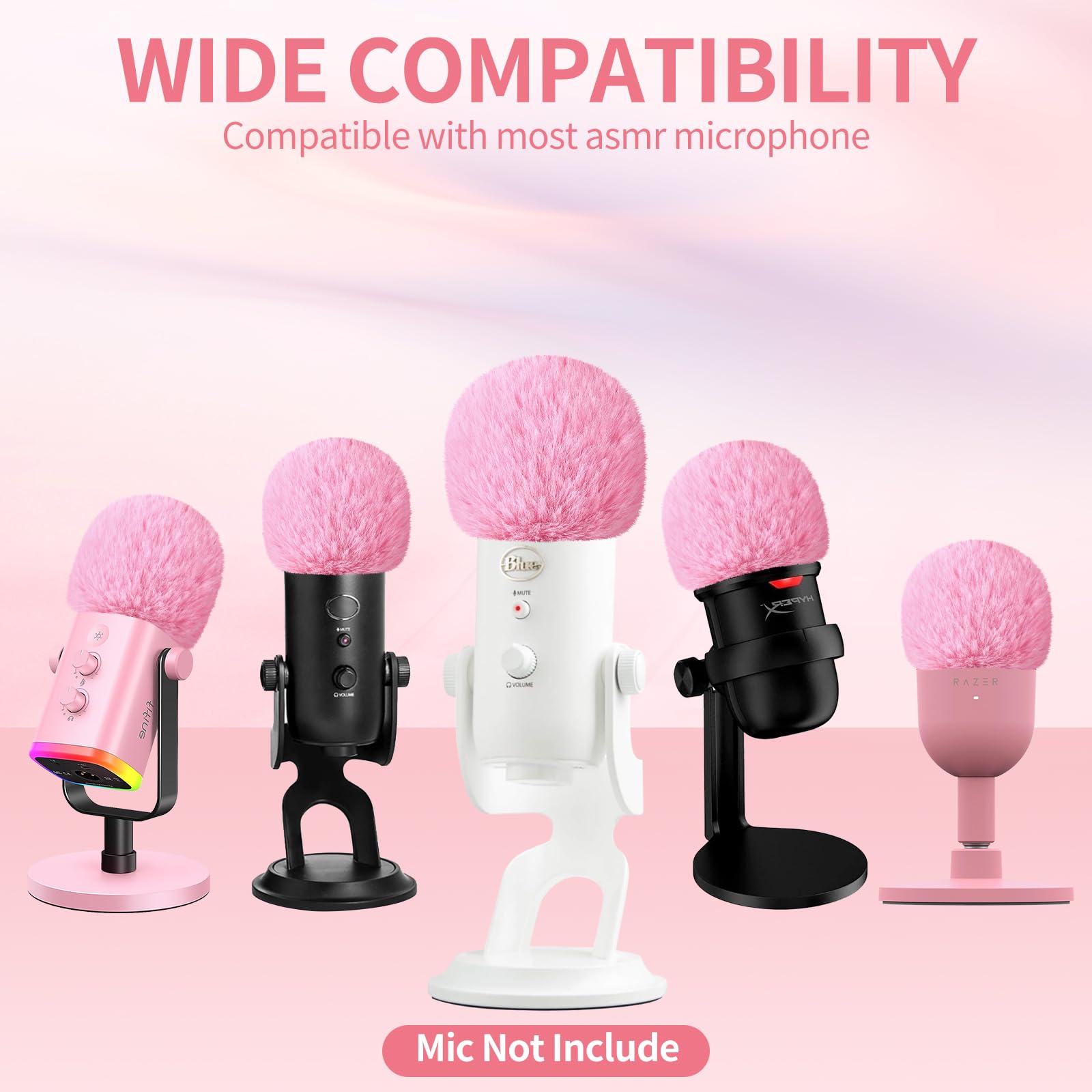 Microphone Pop Filter For Blue Yeti, Yeti Pro, Yeti X, Nano, Am8, Solocast And More Usb Mics, Asmr Microphone Windscreen Muff, F