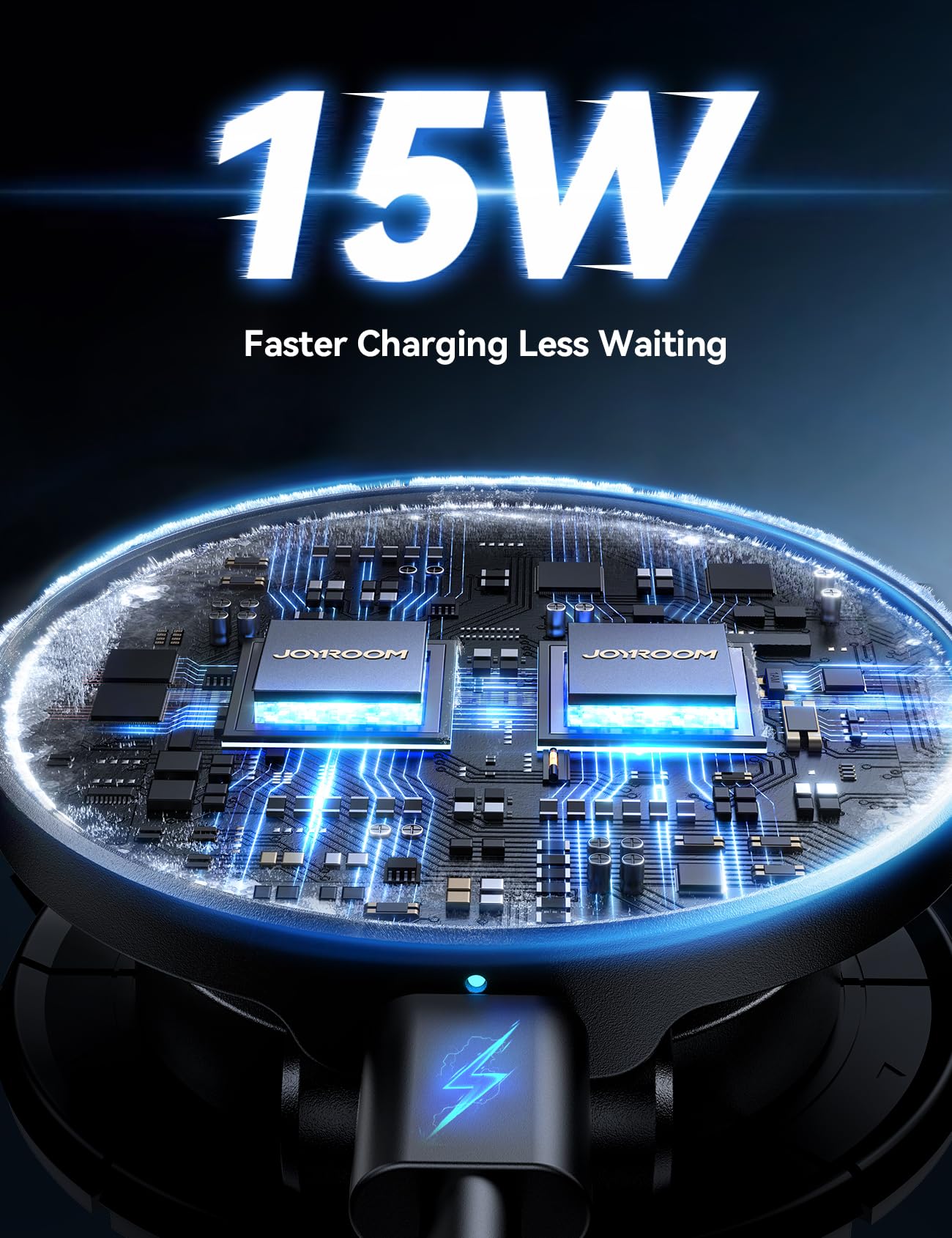 Joyroom For Magsafe Car Mount Charger, [All-Metal] 15W Fast Magsafe Car Charger, Hands Free Magnetic Phone Holder For Car Dashbo