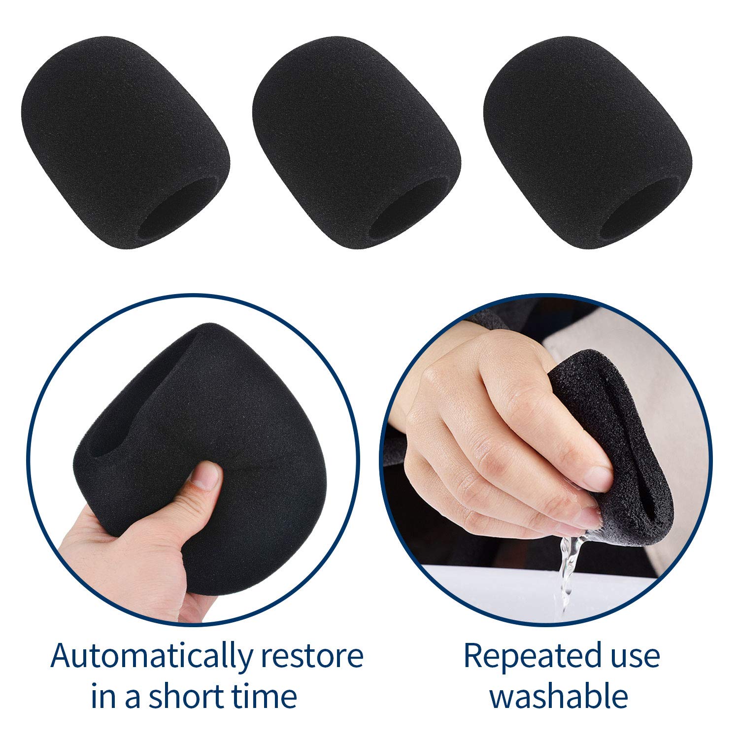 Microphone Cover   Foam Mic Covers Windscreen Suitable For Most Standard Handheld Microphone 6 Pcs