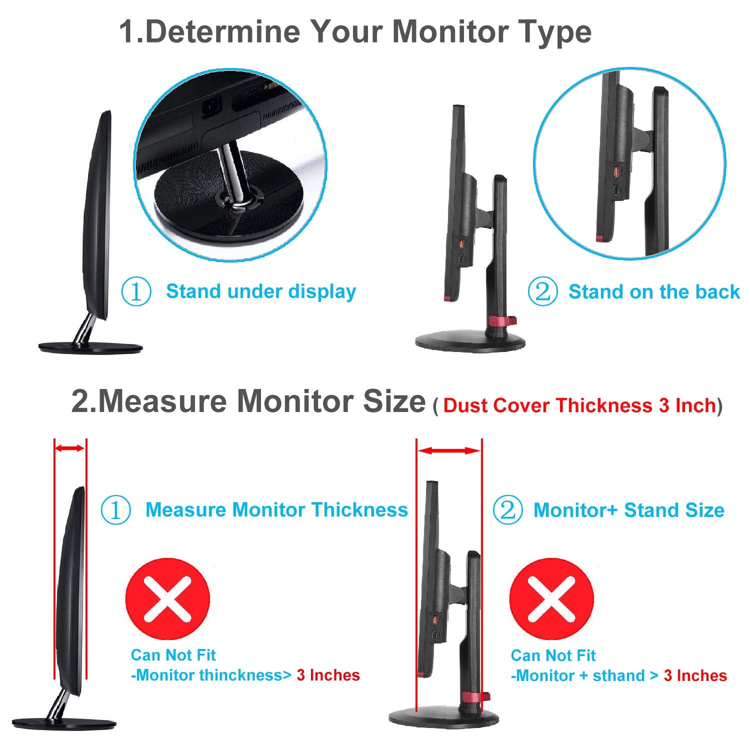 23'' 24'' 25'' Univesal Monitor Dust Cover Scratch Resistance Nonwoven Full Body Sleeve For 23'' 24'' 25'' Computer Monitor Led