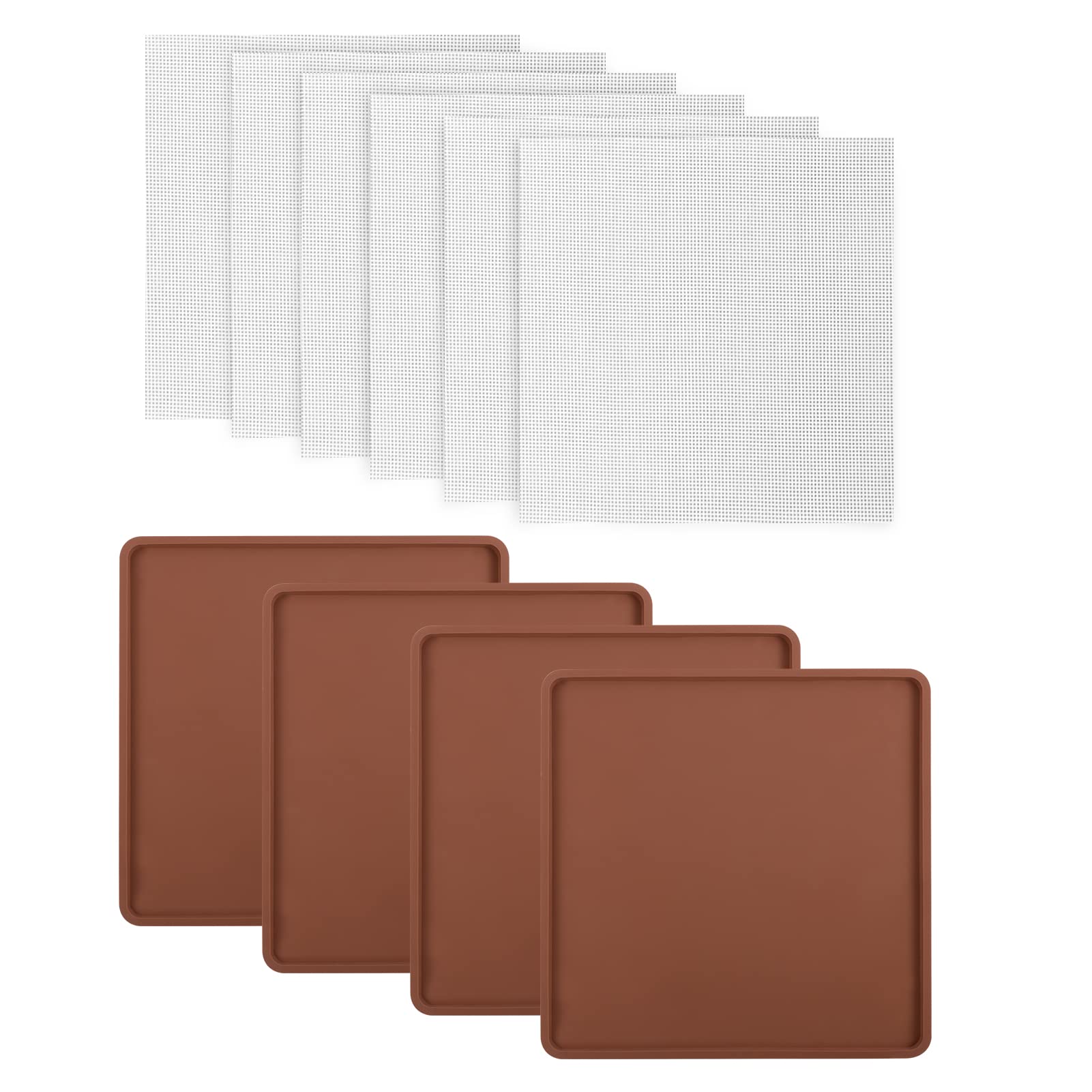 Aulock 4 Silicone Dehydrator Mats & 6 Mesh Dehydrator Sheets
