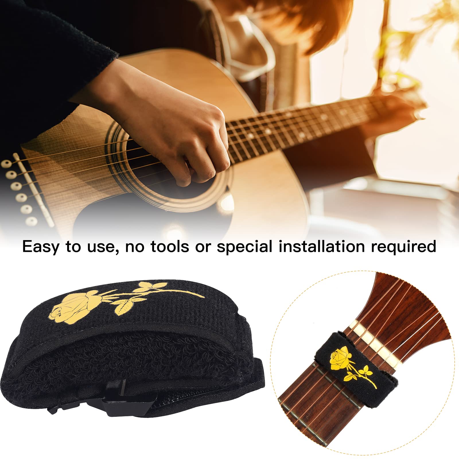 Guitar Bass String Muter Noise Reducer Dampener Universal Guitar Fretboard Muting Wraps Fit For 6 String Guitar, 4 String Bass