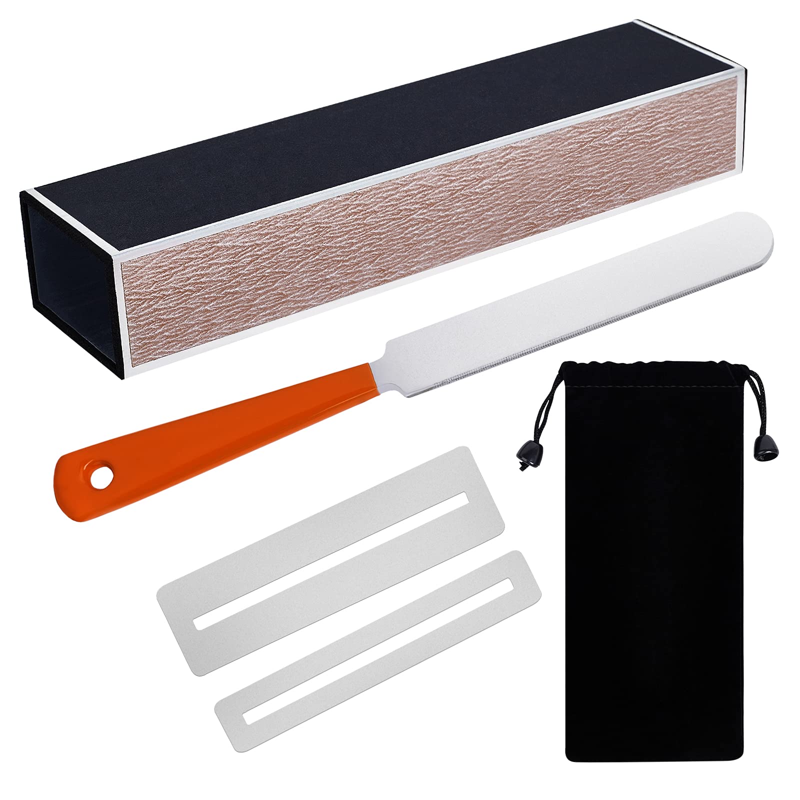 Guitar Fingerboard Luthier Tool Set Including Guitar Fret Crowning Luthier File, Fret Leveling Beam Sanding Leveler Beam and Fin