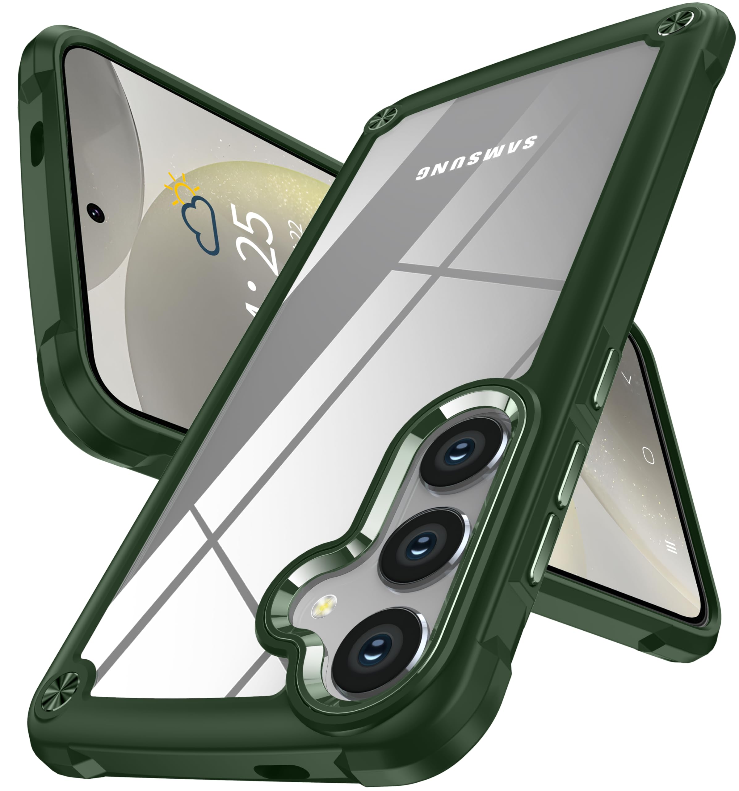 Oterkin for Samsung Galaxy S24 Plus Case Clear, [20X Anti-Yellowing] S24 Plus Case with [Built-in 4 Airbags][10FT Military Grade