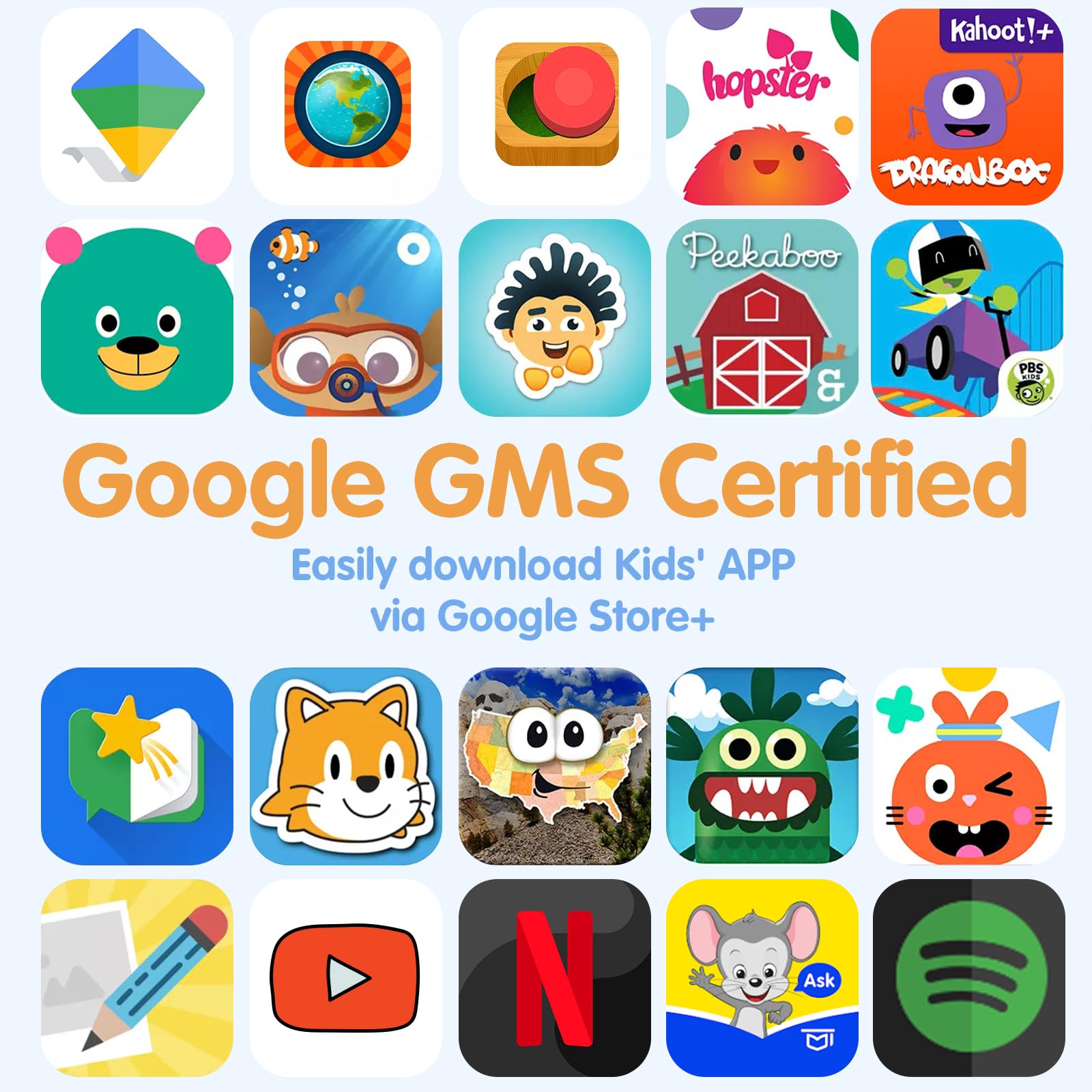 Yyswie Kids Tablet 10 Inch With Stylus Pen&Case, 8 Core 4Gb Ram 64Gb Rom Tablet For Kids, Kidoz Pre Installed Toddlers Tablet, 7