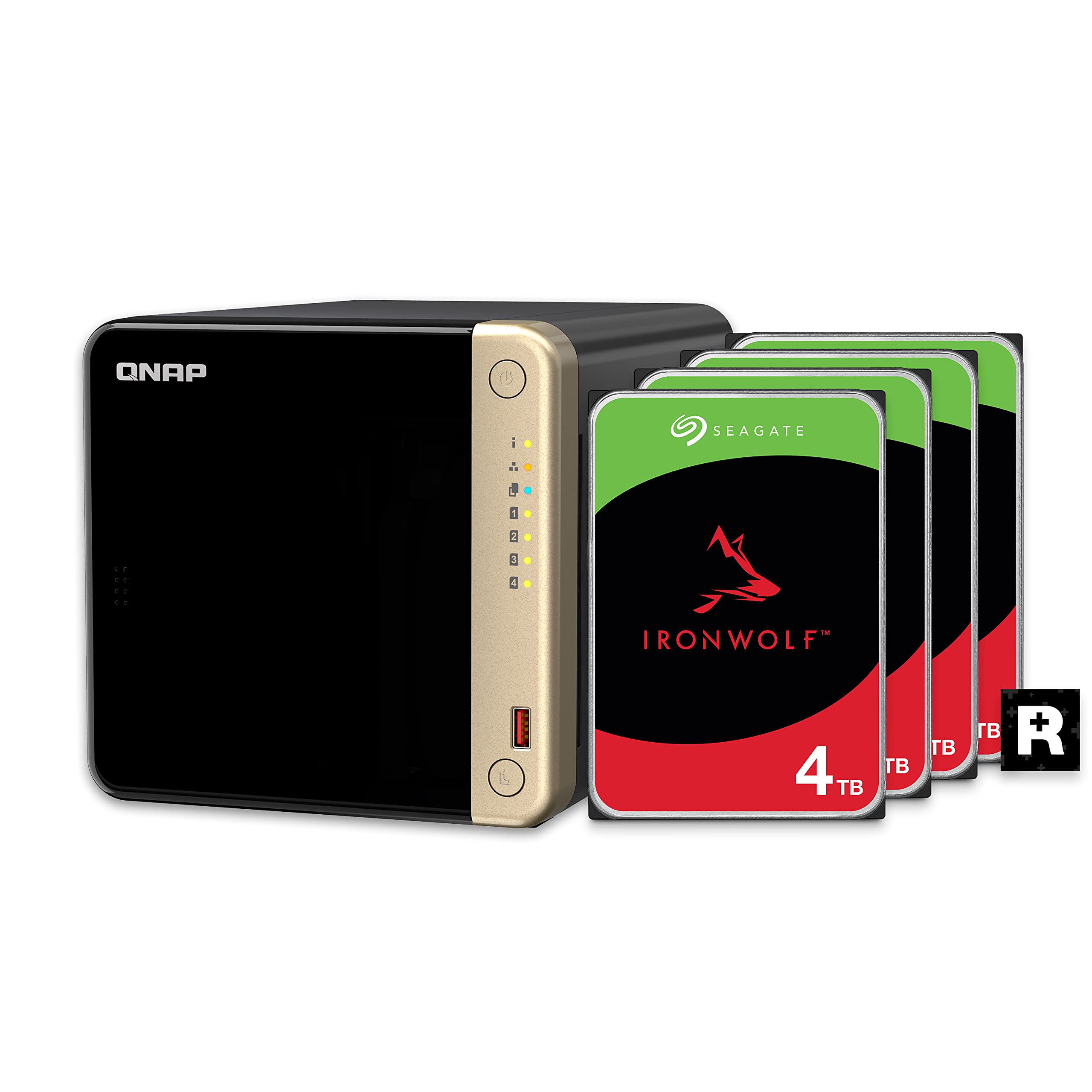 Qnap Ts 464 8G 44St Us 4 Bay High Performance Desktop Nas With 12Tb Storage Capacity, Preconfigured Raid 5 Seagate Ironwolf Hdd