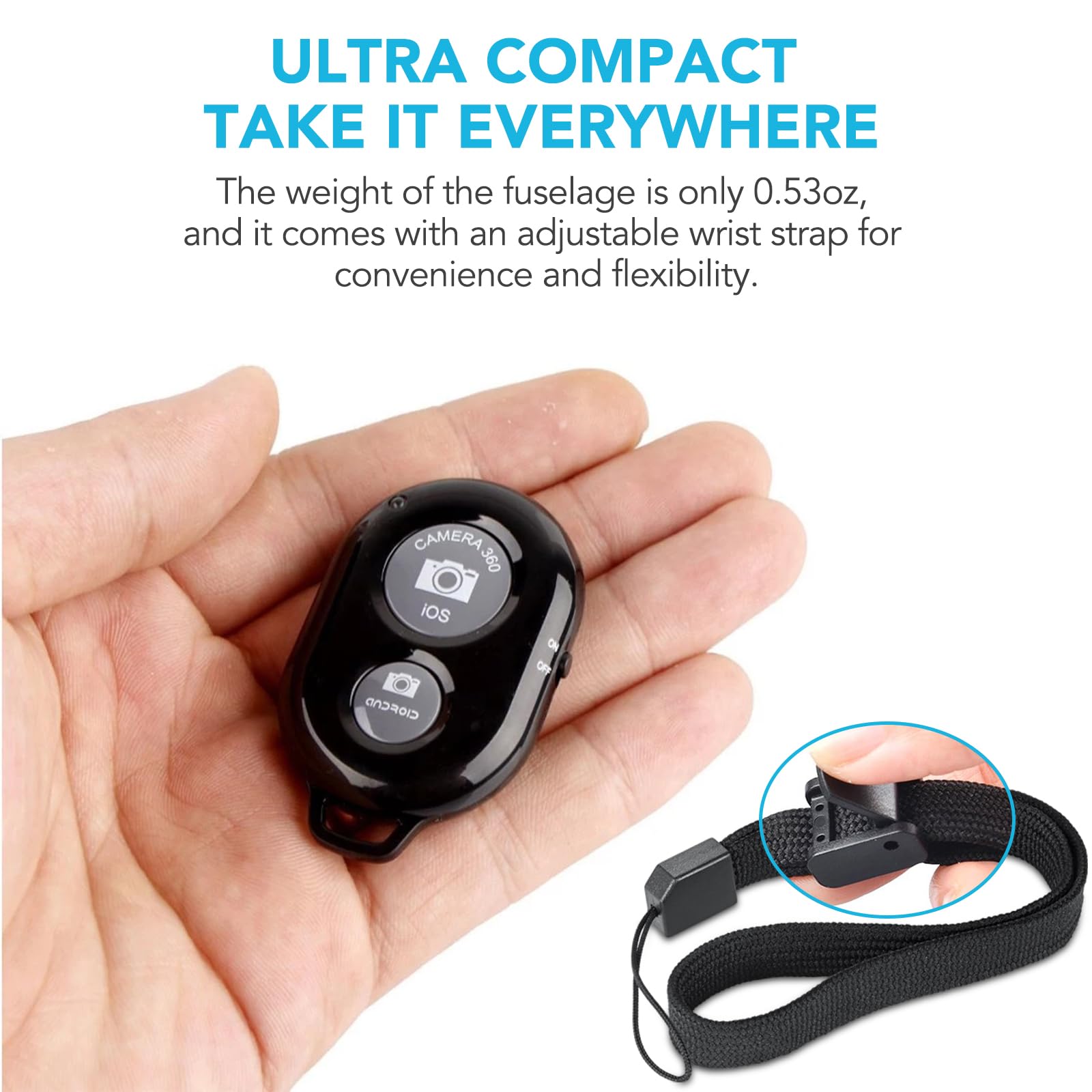 2 Pack Wireless Camera Remote Control - Wireless Remote For Iphone & Android Phones Ipad Ipod Tablet, Clicker For Photos & Video