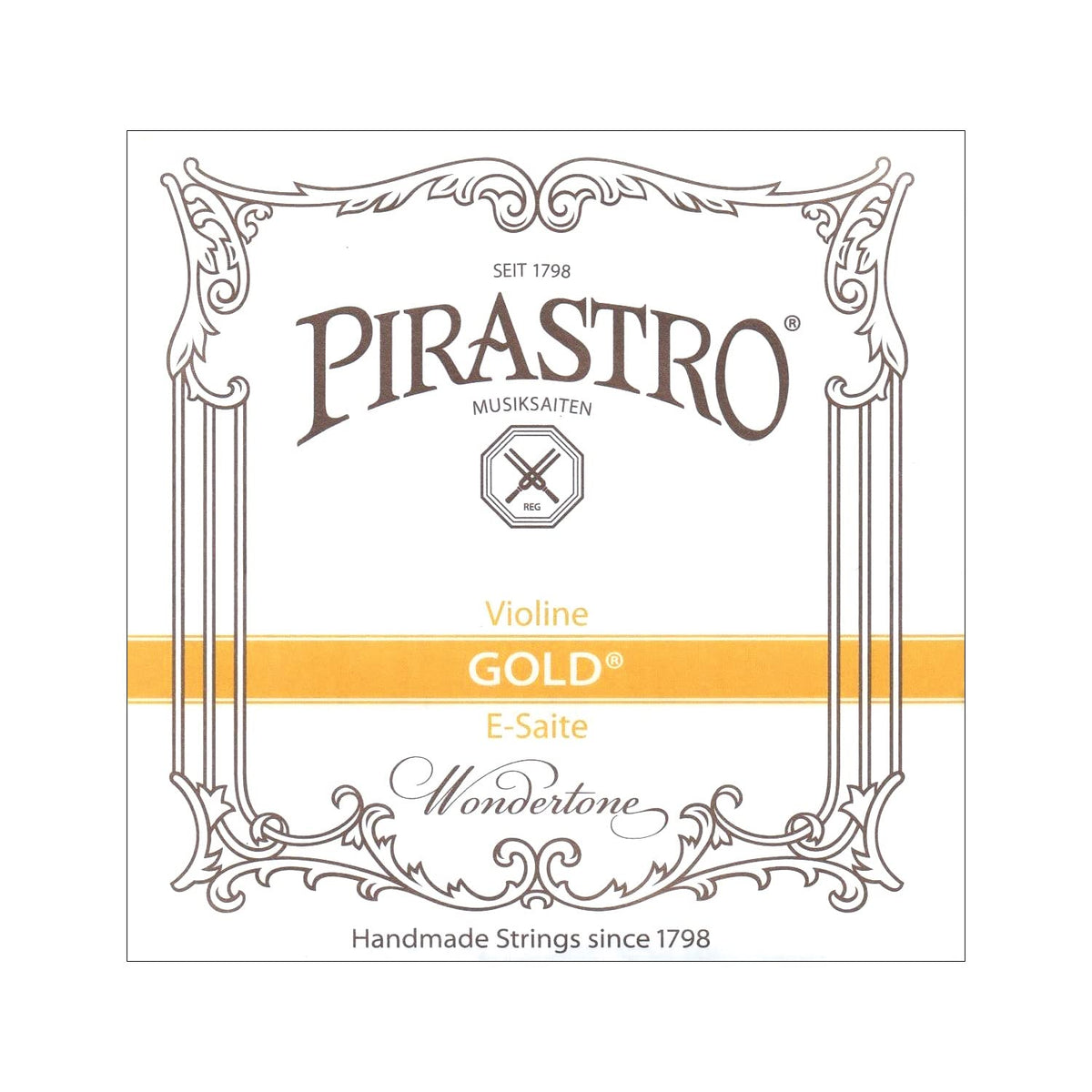 Pirastro Gold Label 4/4 Violin E String - Medium - Steel - Loop End