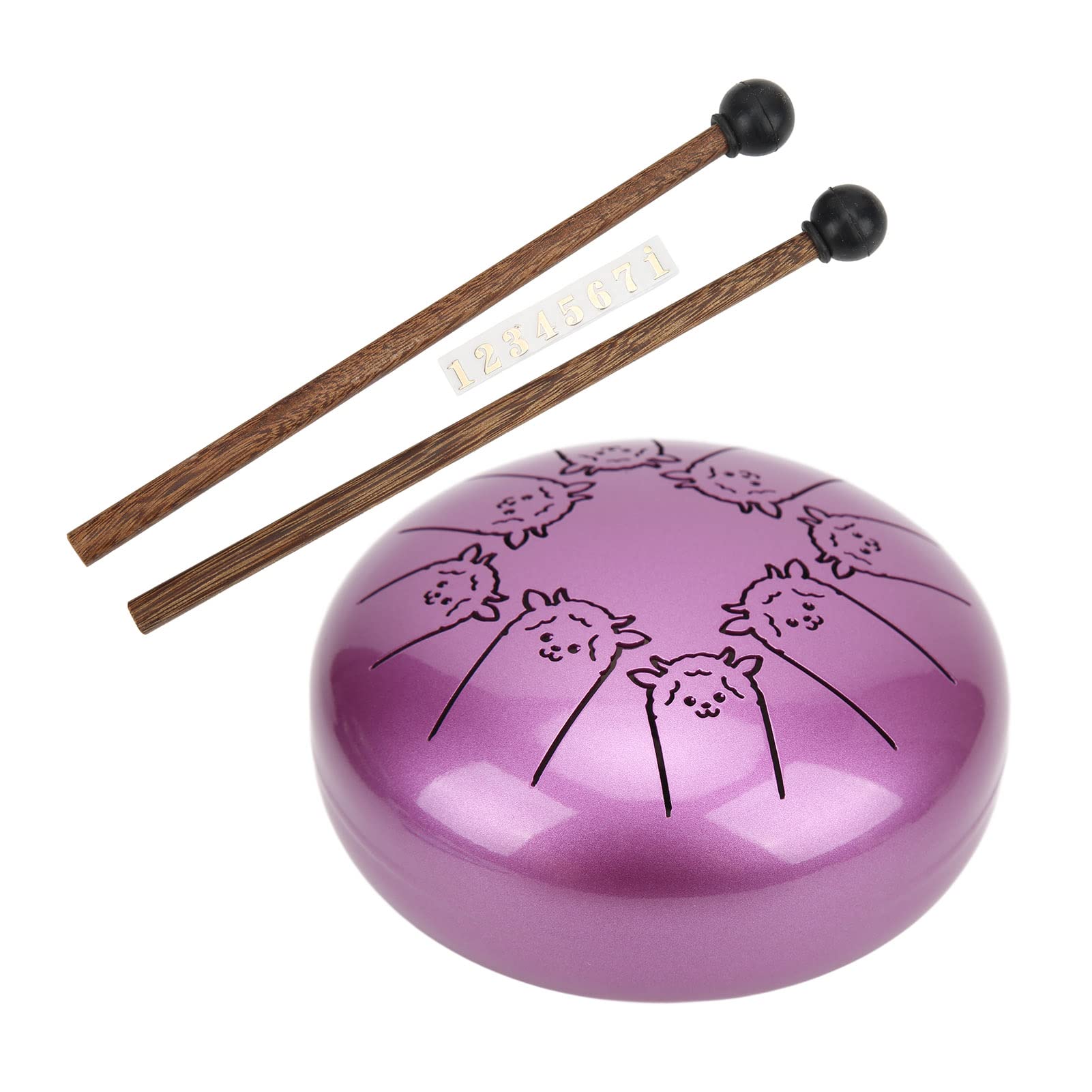 Ethereal Hand Drum, 5.5 Inch Tongue Drum 8Tone Design Corrosionresistant Ti Alloy Steel With Drumsticks For Meditation Music E