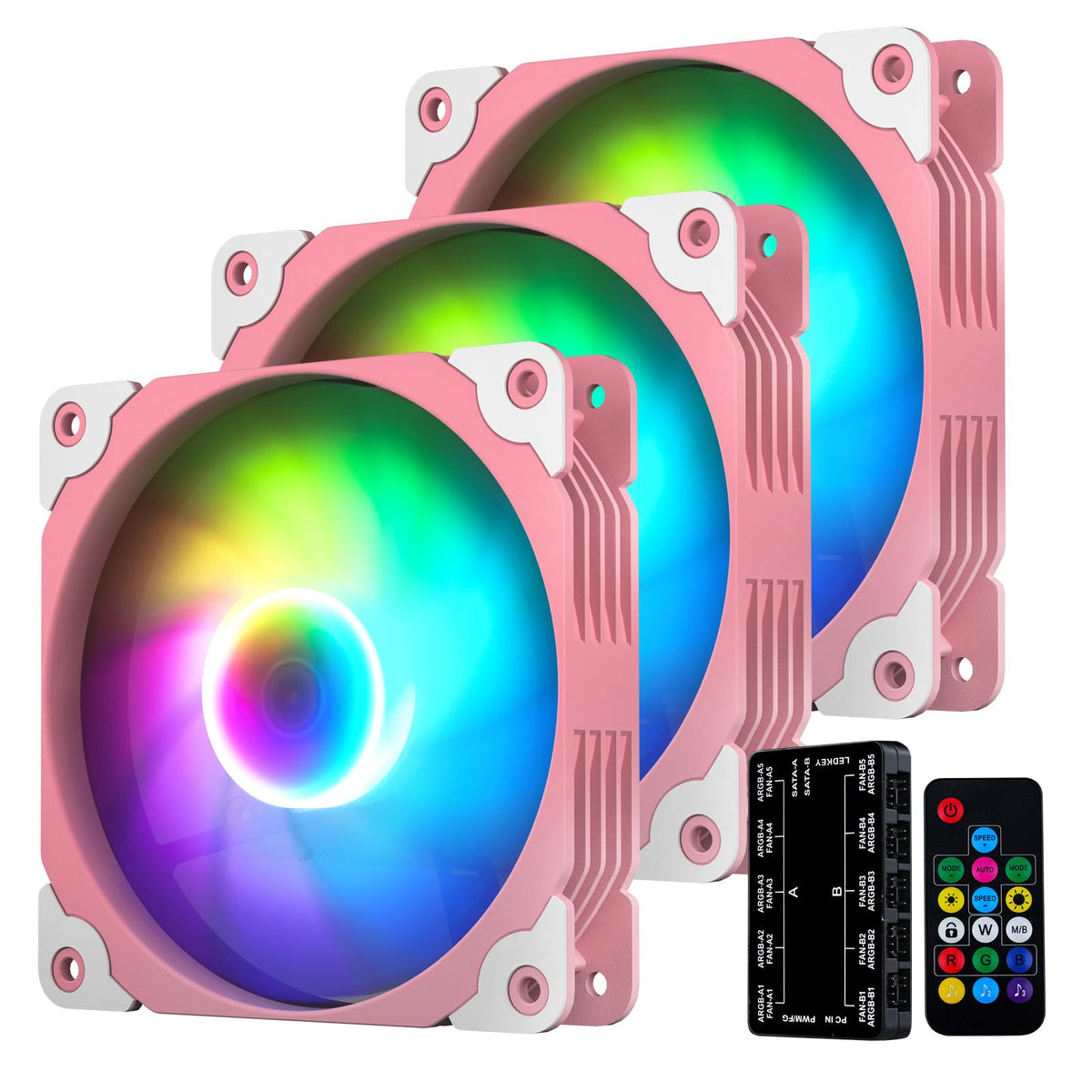 Vetroo 3-Pack Computer Case Fan 120mm Address RGB & PWM Cooling Fans ...