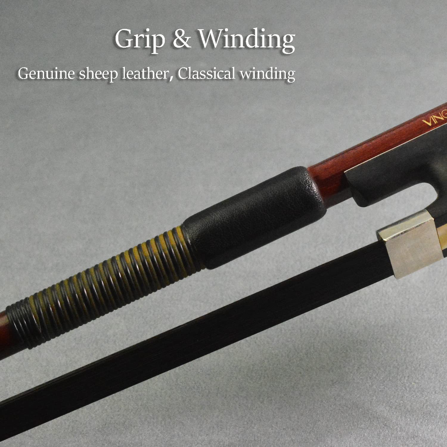 4/4 Size Brazilwood French Model Black Horse Hair Double Bass Bow