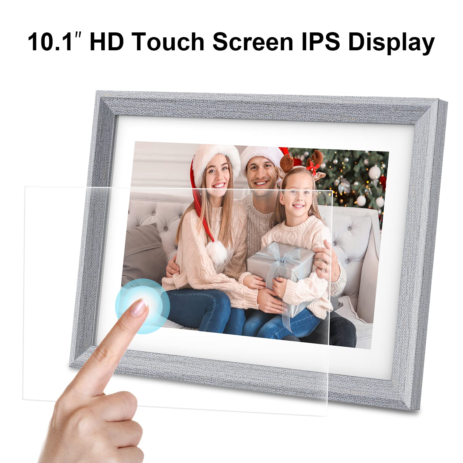 Frameo Digital Picture Frame Wifi 10.1 Inch Ips Touch Screen Hd Display,16Gb Storage, Auto Rotate,Easy Setup To Share Photos Or