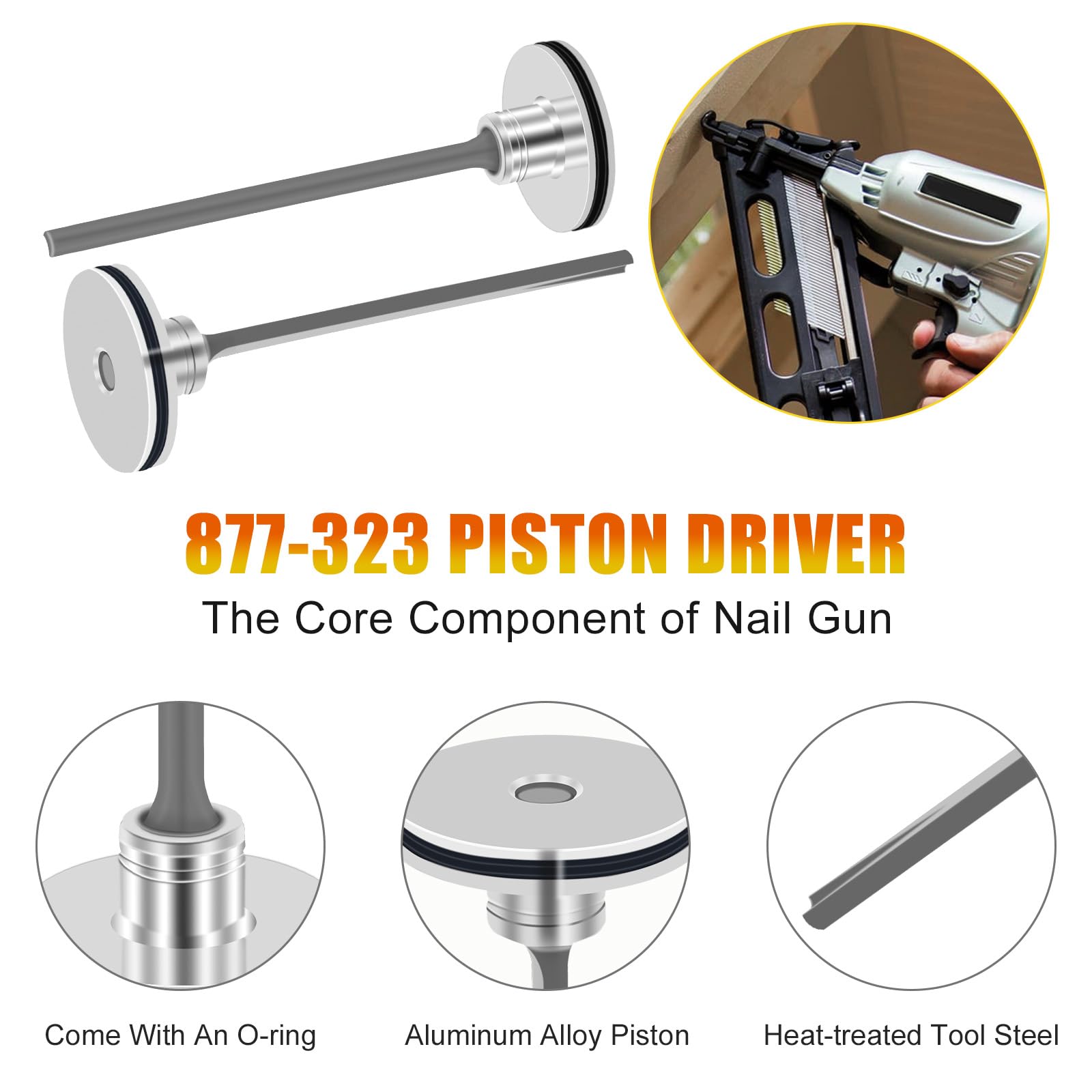 877 323 Aftermarket Piston Driver For Hitachi Nr83A + A2   Replacement Sp 885 915 (5Pack)