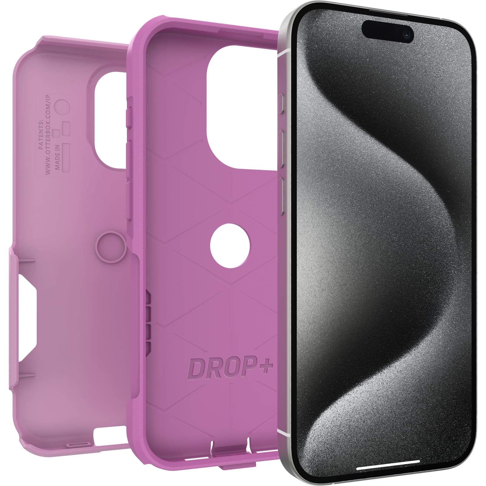 Otterbox Iphone 15 Pro (Only) Commuter Series Case   Run Wildflower (Pink), Slim & Tough, Pocket Friendly, With Port Protection