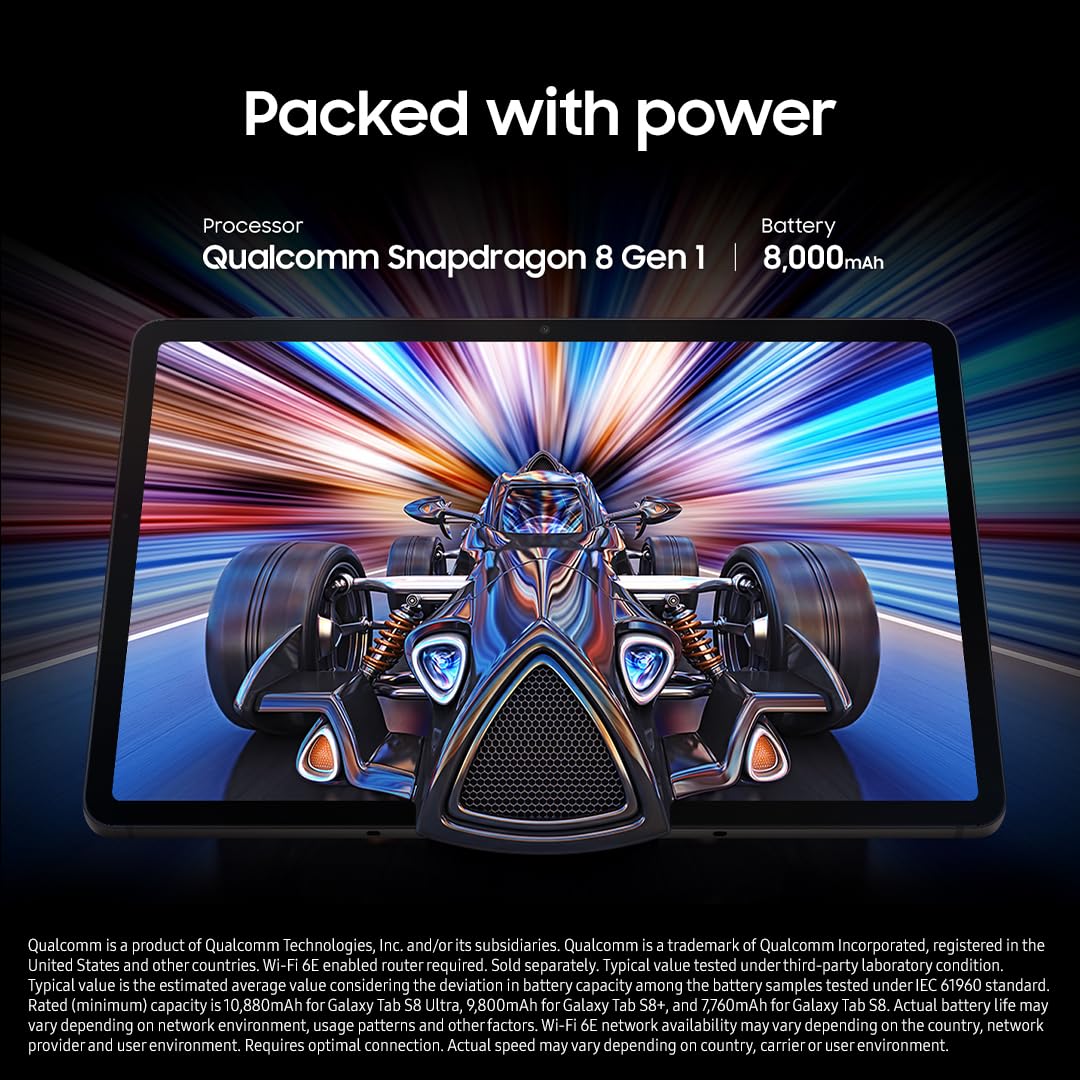 Samsung Galaxy Tab S8 11    128Gb Wifi 6E Android Tablet, Pc Experience, Large Lcd Screen, S Pen Included, Ultra Wide Camera, Ex