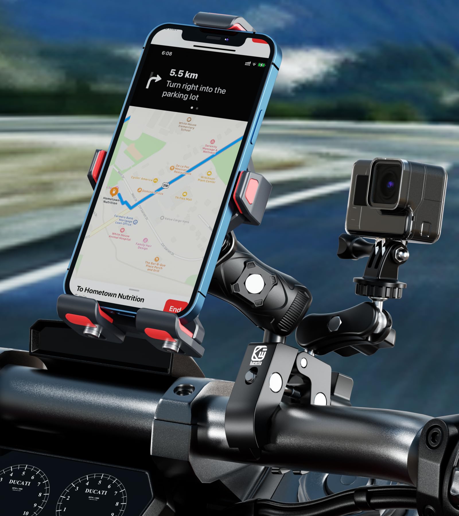 Brcovan Aluminum Alloy Clamp Mount For 0.5'' 2'' Rails, 12Mm Ball, Tripod Mount Adapter, Compatible With Cameras And Camcorders