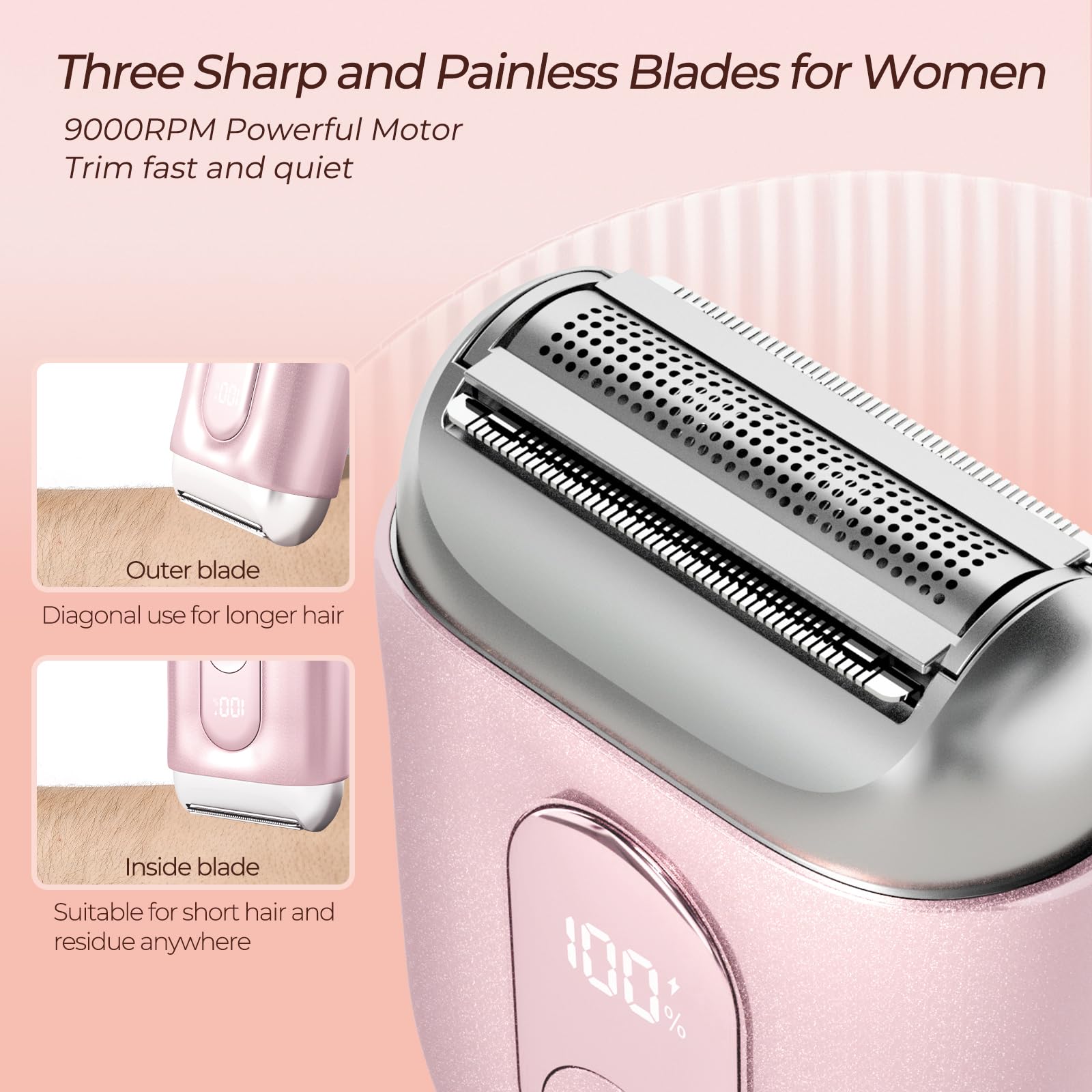 Akunbem Electric Razors For Women   Mini Bikini Trimmer For Women   Electric Shavers For Women Pubic Hair Legs Arm & Body Hair