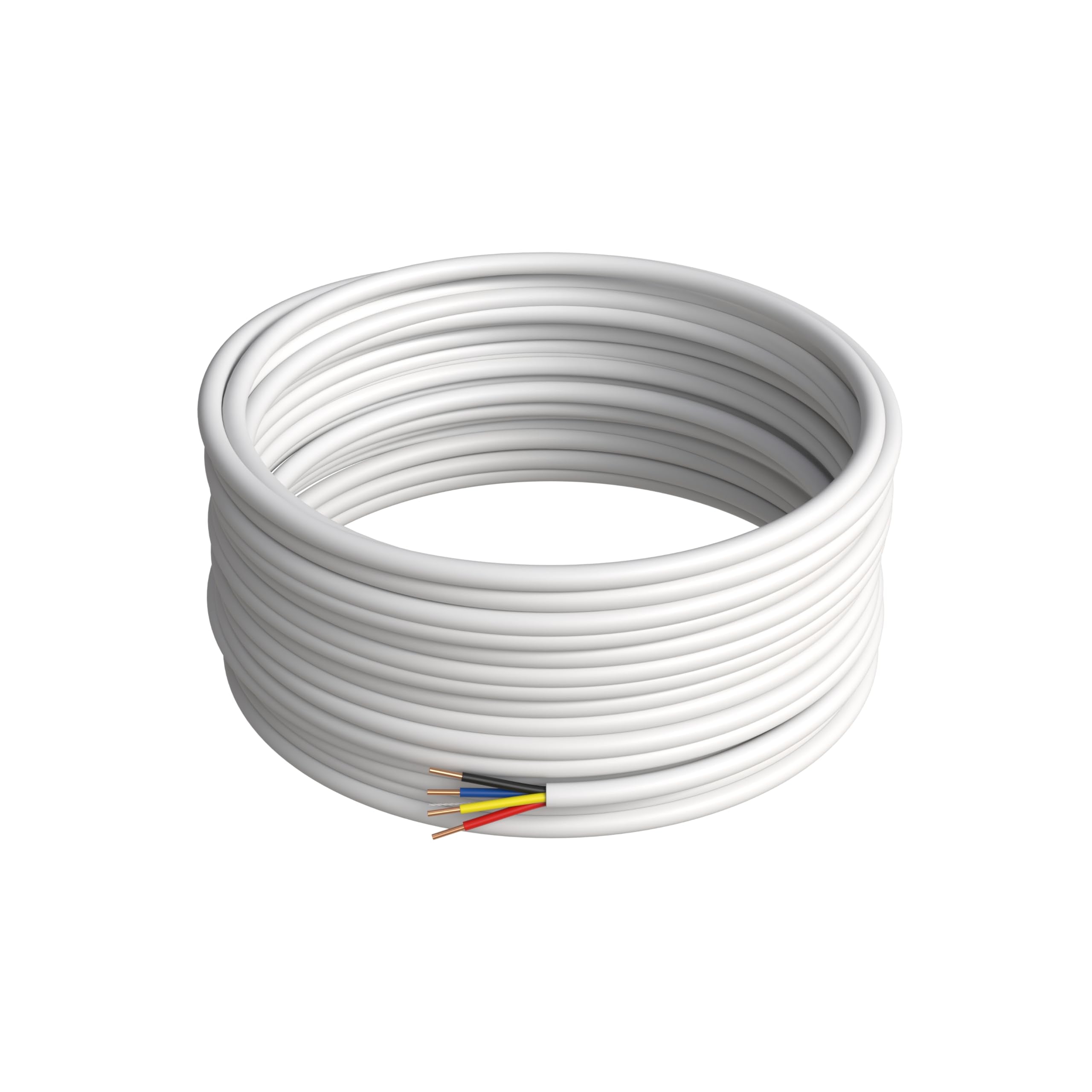 Cables Direct Online 500Ft 22Awg 4C Aluminum Cca Cable, White, For Low Voltage Led, Burglar System, Fire Detector, Security Stat
