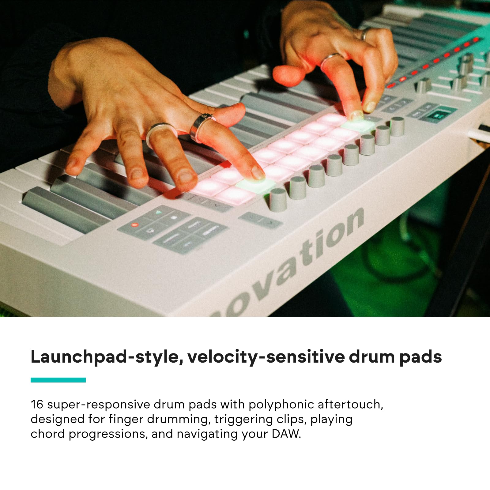 Novation Launchkey 49 White Mk4 - 49 Semi-Weighted Key, Usb, Midi Keyboard Controller With Daw Integration. Chord & Scale Modes,