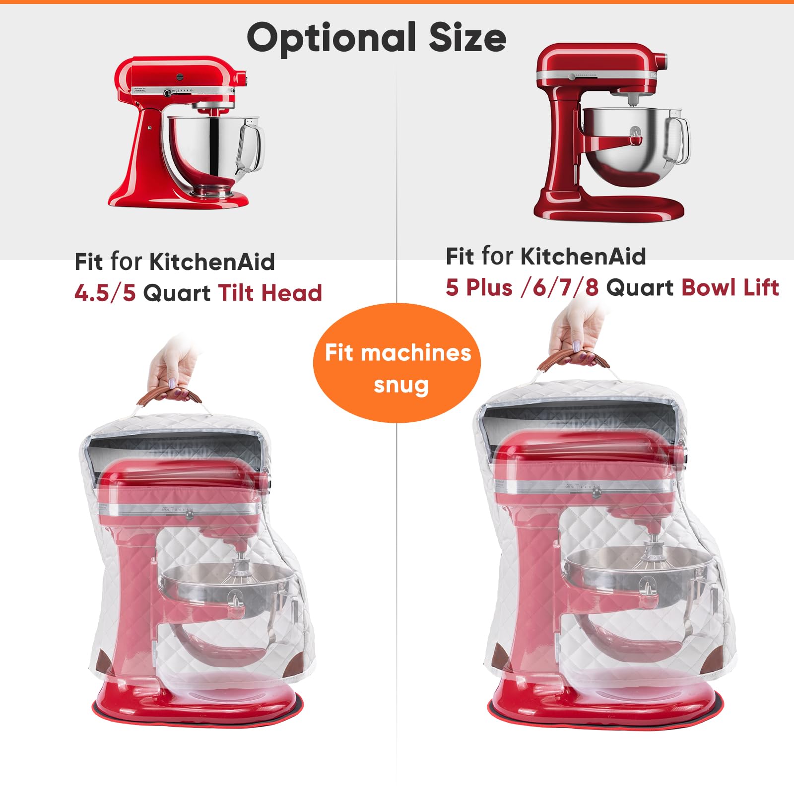 Bagsprite Stand Mixer Cover With Appliance Sliders Compatible With Kitchenaid Mixer 6/7/8 Quart With Pockets For Kitchen Aid Acc