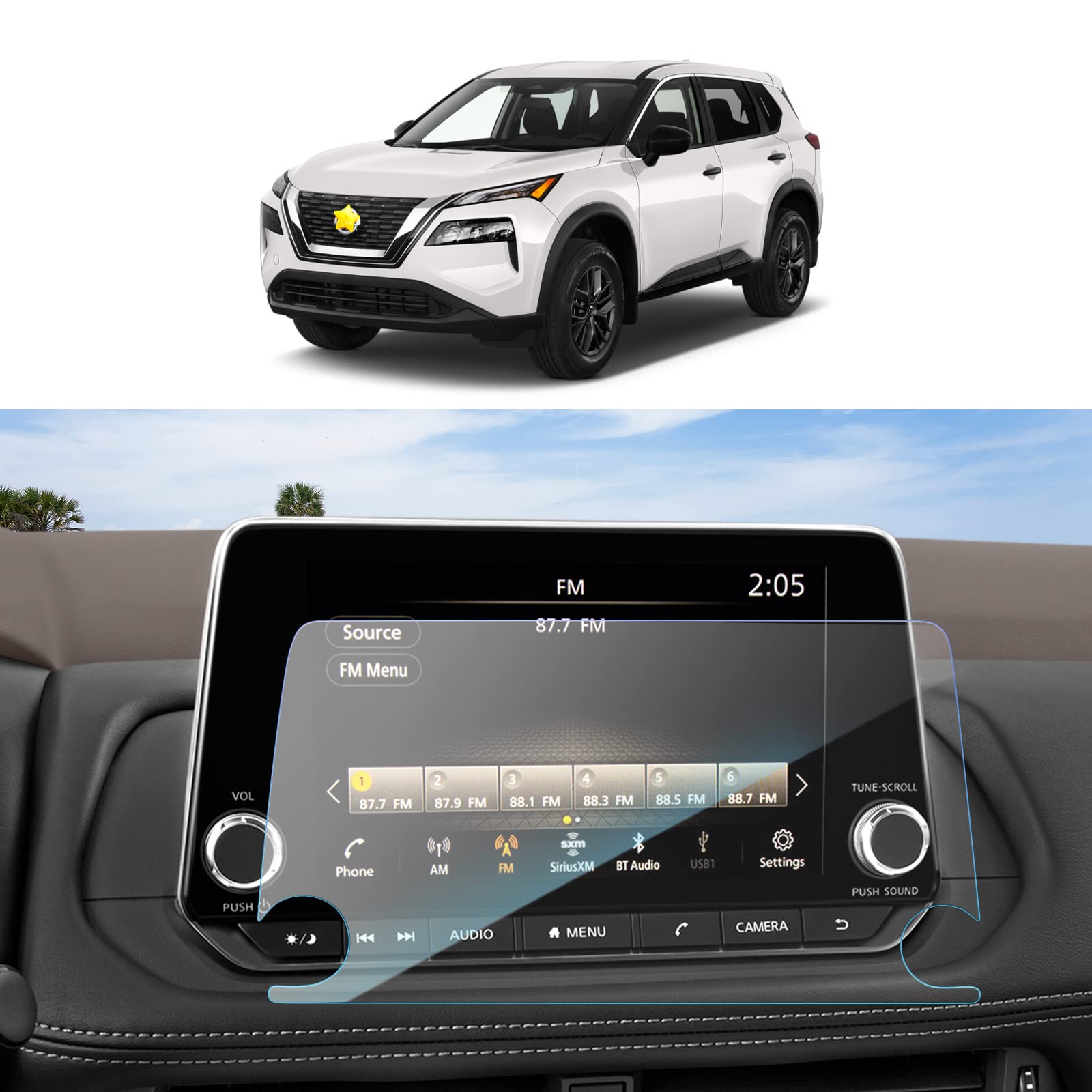 Sktu 8' Screen Protector For 2021 2025 Rogue(S, Sv) / 2019 2025 Altima Sv / 2020 2024 Sentra(Sr, Sv) 2024 Rogue Accessories [Anti Scratch, Hd Clear]