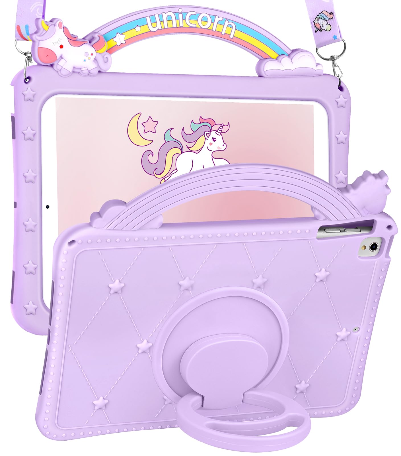 Wazzasoft For Ipad Air 3Rd Generation Case 2019, For Ipad Pro 10.5 Inch Case 2017   Girls Cute Girly Kawaii Purple Design Cover 