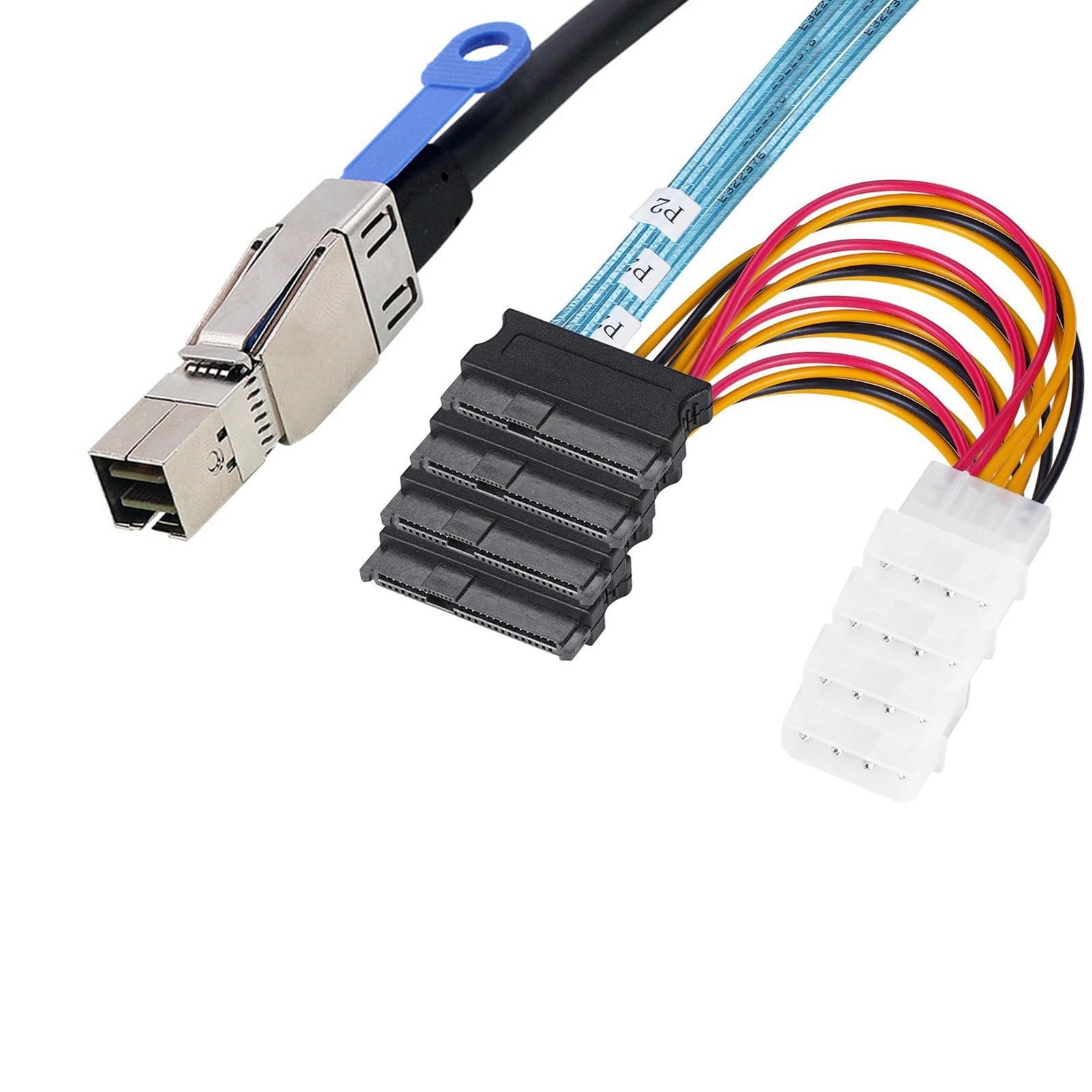 Heretom 2Pcs 3.3Ft Internal Hd Mini Sas Sff 8644 To 4 X Sff 8482 Cable With Ide Power Cable