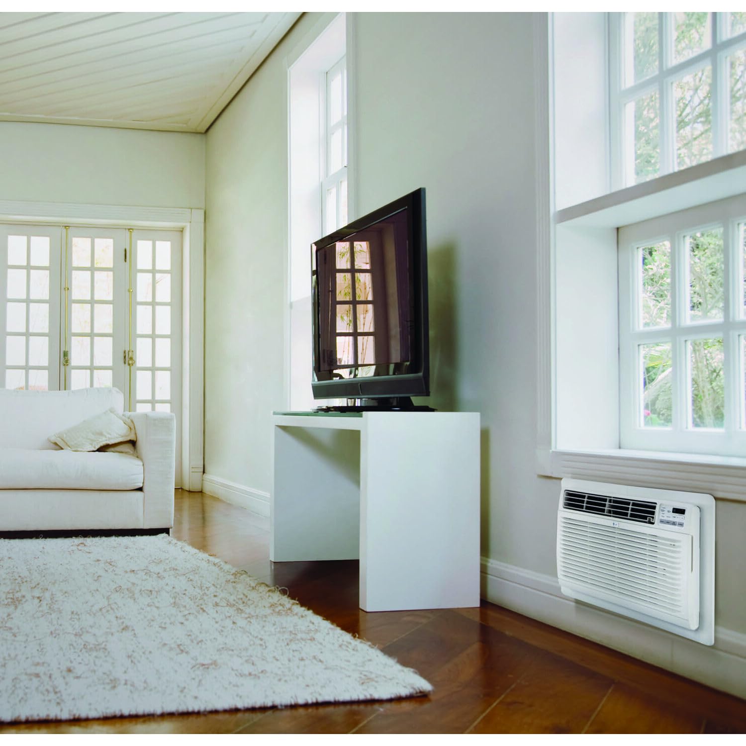 Lg 11,800 Btu Through The Wall Air Conditioner, 115V, Cools Up To 530 Sq. Ft. For Bedroom, Living Room, Apartment, With Remote,