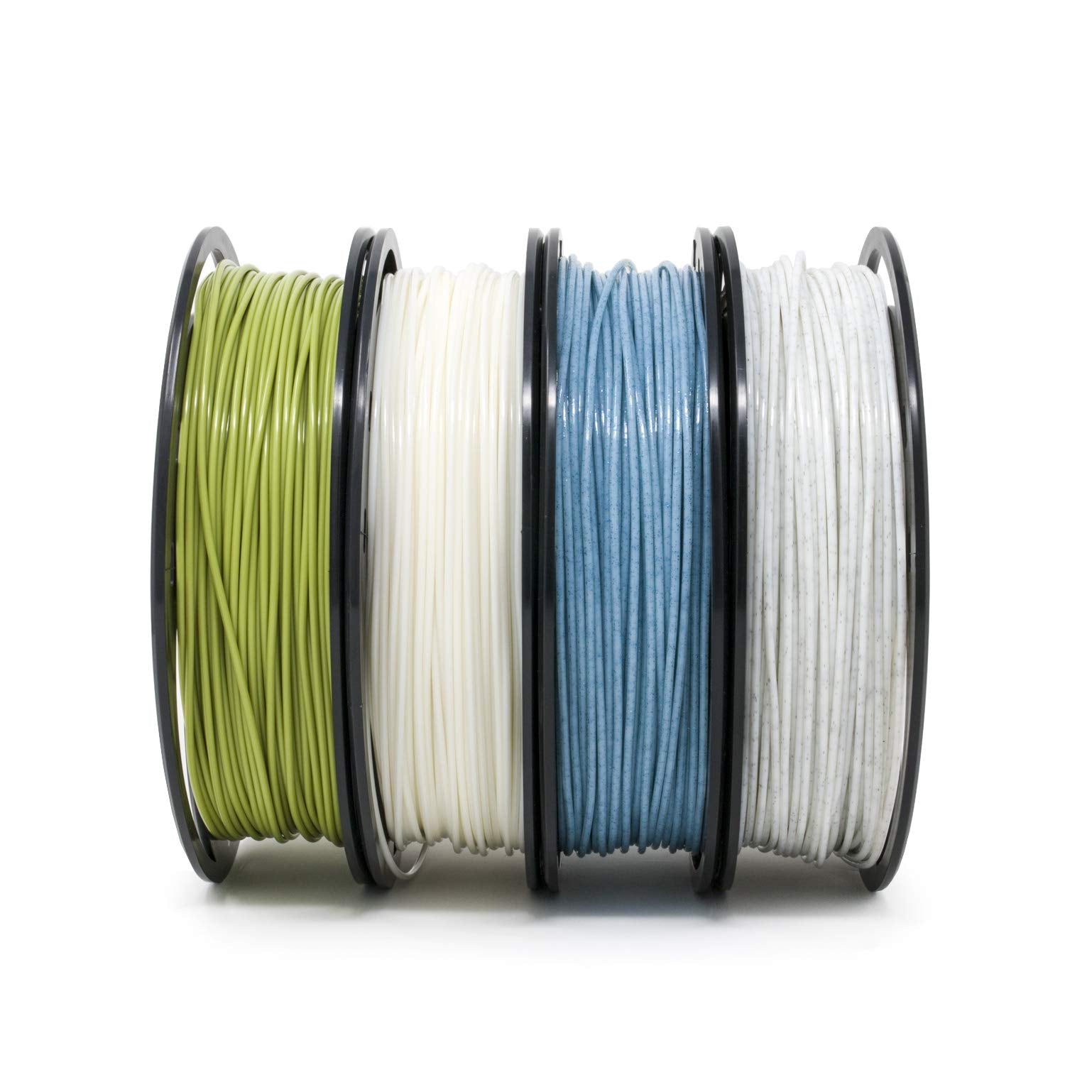 Gizmo Dorks Pla 3D Printer Filament 3Mm (2.85Mm) 200G, 4 Color Sample Pack   Marble, Glitter Blue, Glow Green, Change Green Yell